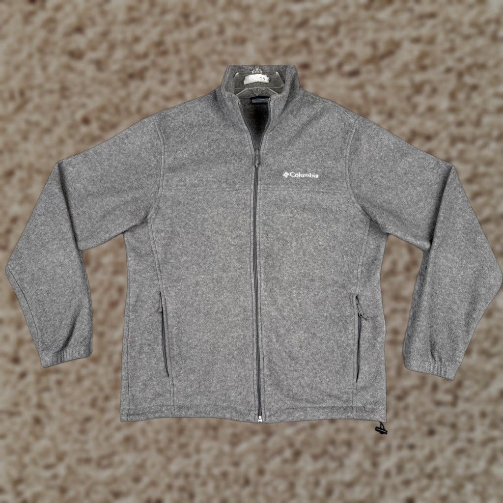 Vintage Columbia Jacket Womens Large Gray Full Zip Mock Neck Polyester Fleece Hike Camp Size L / US 10 / IT 46 - 1 Thumbnail