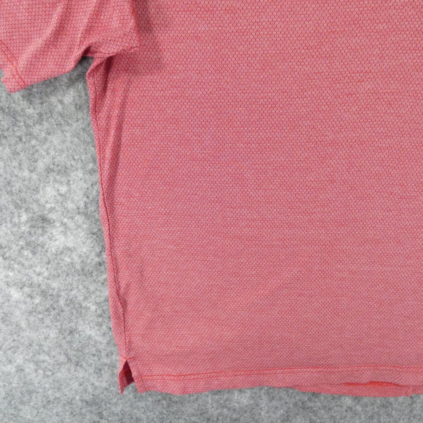 BUGATCHI Bugatchi Polo Shirt Mens L Short Sleeve Red Herringbone Mercerized Cotton Size US L / EU 52-54 / 3 - 4 Thumbnail