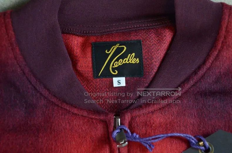 Needles Needles size S Dark check wool jacket overcoat baseball sui Size US L / EU 52-54 / 3 - 5 Thumbnail
