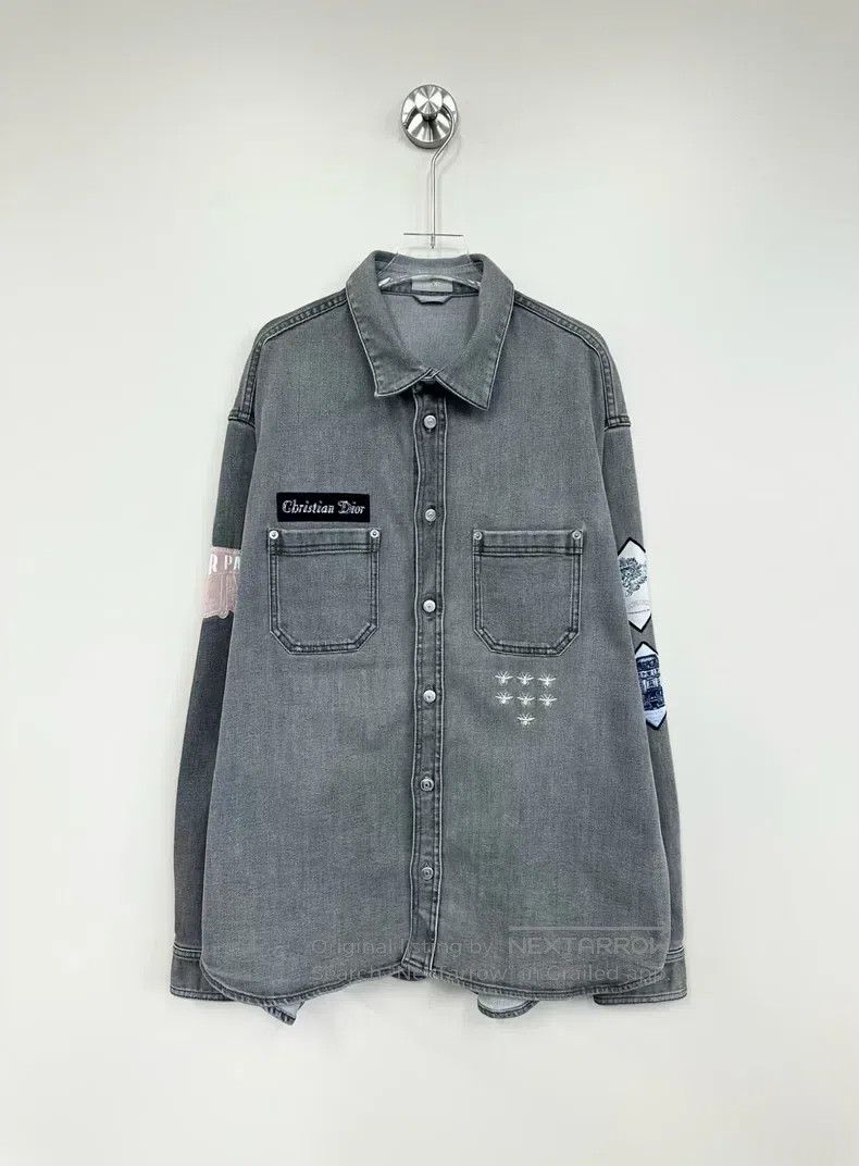 Dior Dior Washed to make old patch embroidered denim shirt Size US XS / EU 42 / 0 - 1 Thumbnail