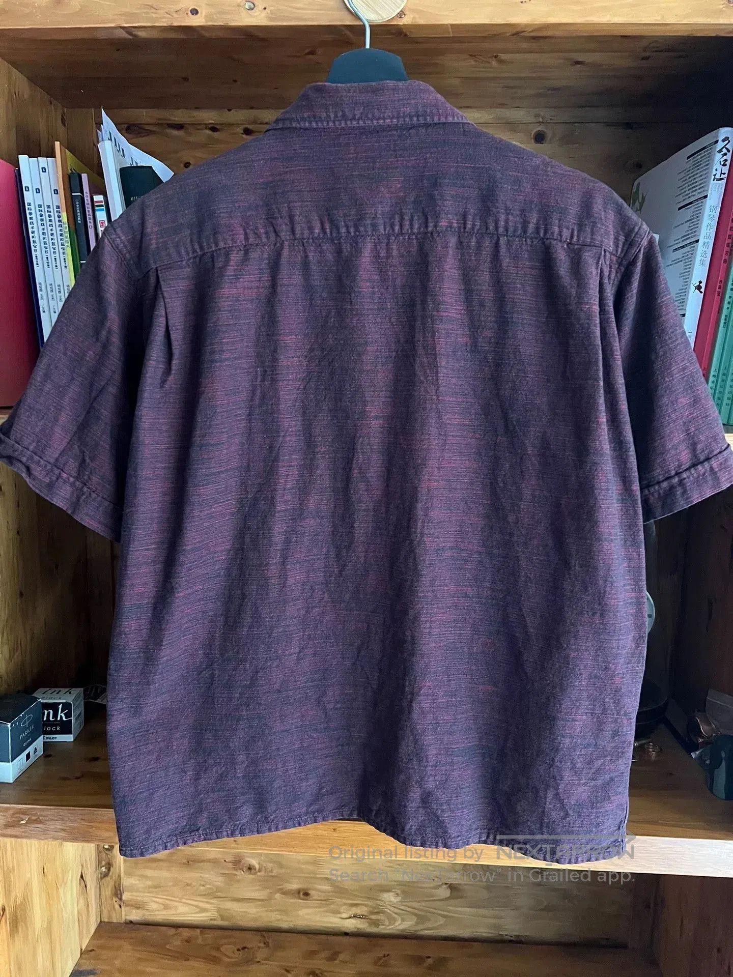 Tenderloin open collar shirt in rich burgundy color. Size US S / EU 44-46 / 1 - 6 Thumbnail