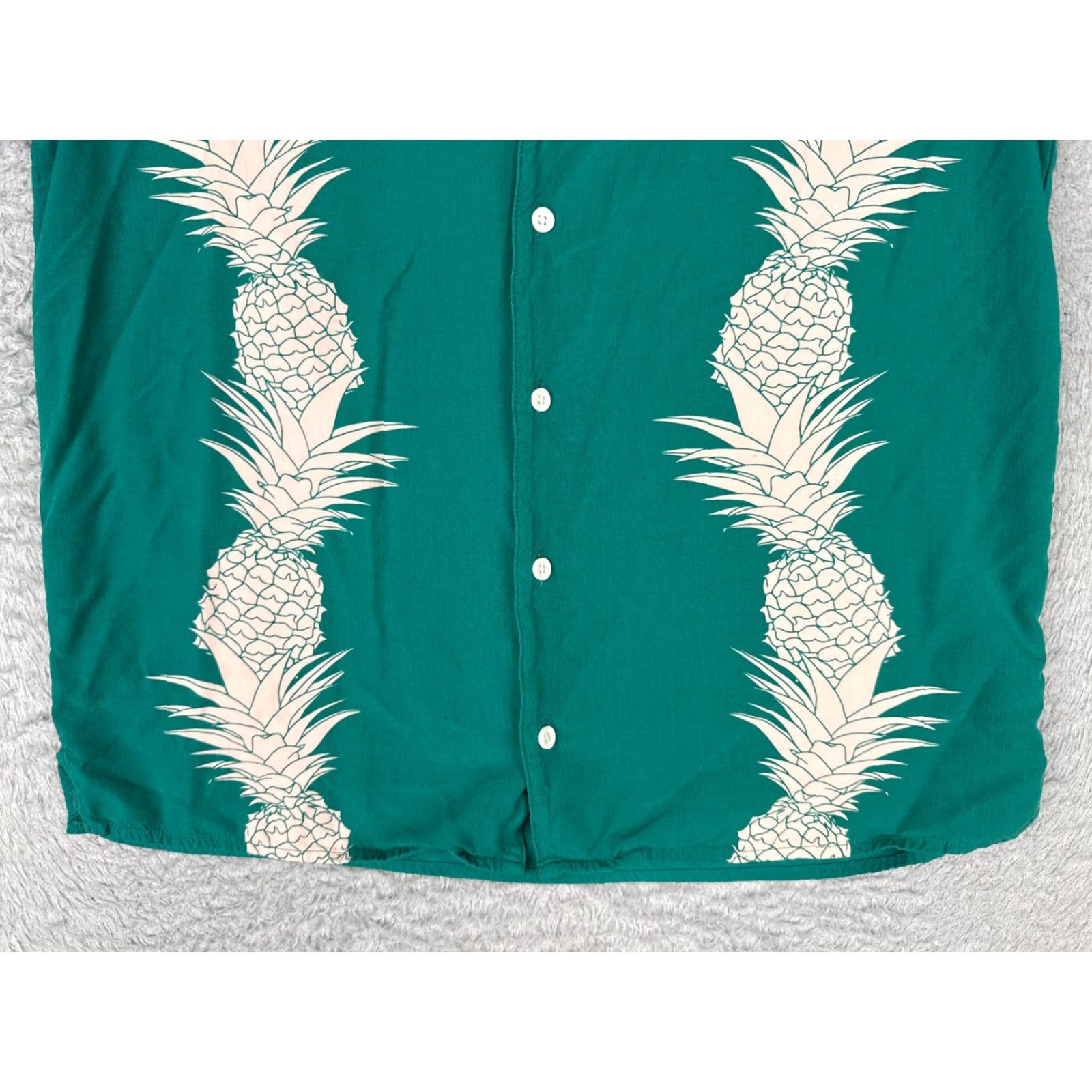 Vintage Original Use Shirt Adult Medium Green Pineapple Hawaiian 100% Rayon Button Up Size US M / EU 48-50 / 2 - 5 Thumbnail