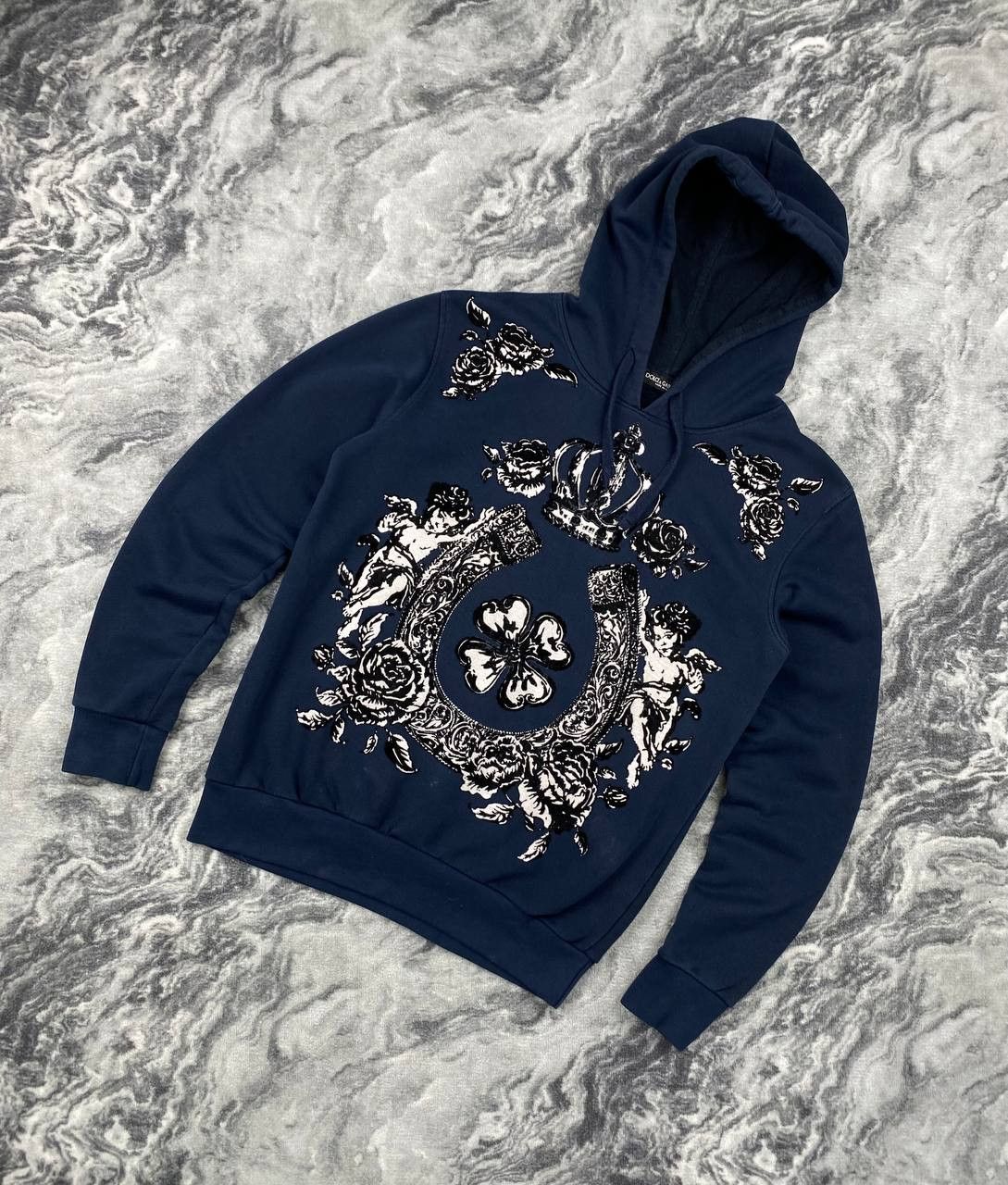 Dolce & Gabbana Vintage Dolce Gabbana Big Angel Logo Hoodie Men Size 50 Blue Size US M / EU 48-50 / 2 - 1 Thumbnail