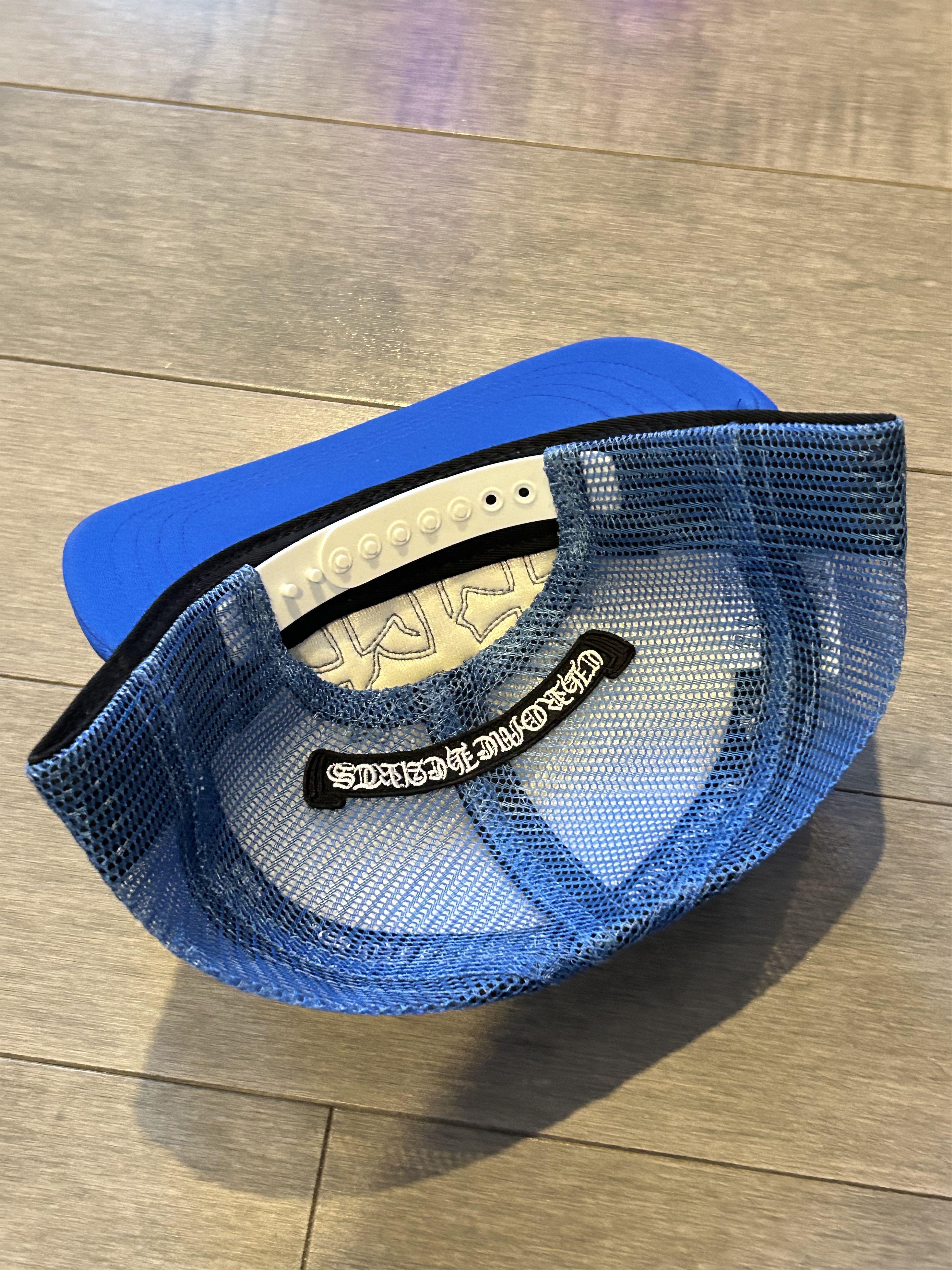 Chrome Hearts Chrome Hearts Cemetery Leather Patch Trucker Hat Blue Size ONE SIZE - 2 Thumbnail