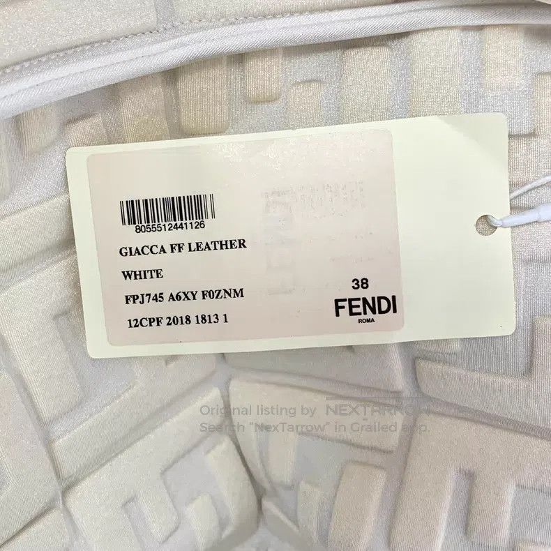 Fendi Fendi White double F embossed logo leather collar zip long Size XS / US 0-2 / IT 36-38 - 9 Thumbnail