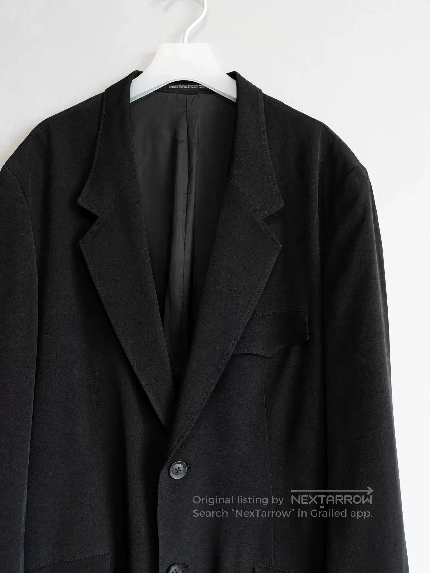 Yohji Yamamoto elegant black tailcoat with pleated design. Size M / US 6-8 / IT 42-44 - 5 Thumbnail