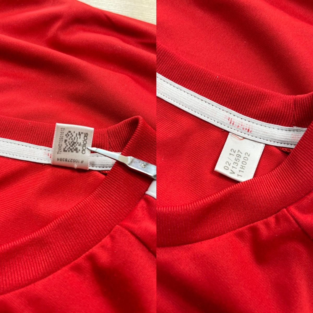 Adidas Adidas Real Madrid 2011-12 Third Kit Red T-Shirt Jersey Size US XL / EU 56 / 4 - 18 Thumbnail