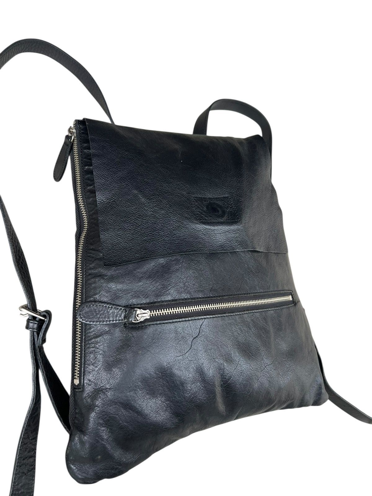 Leather Pour Deux Acce Japan Black Leather Backpack Rucksack Bag Size ONE SIZE - 9 Thumbnail