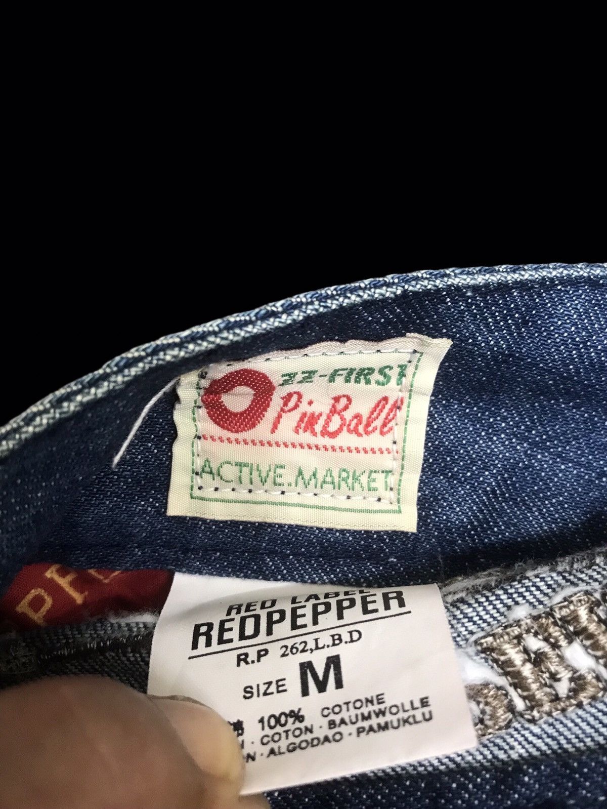 Japanese Brand 💥FLARE💥ARCHIVAL REDPEPPER CHIEFHEAD EMBROIDERY DENIM F257 Size US 31 - 19 Thumbnail