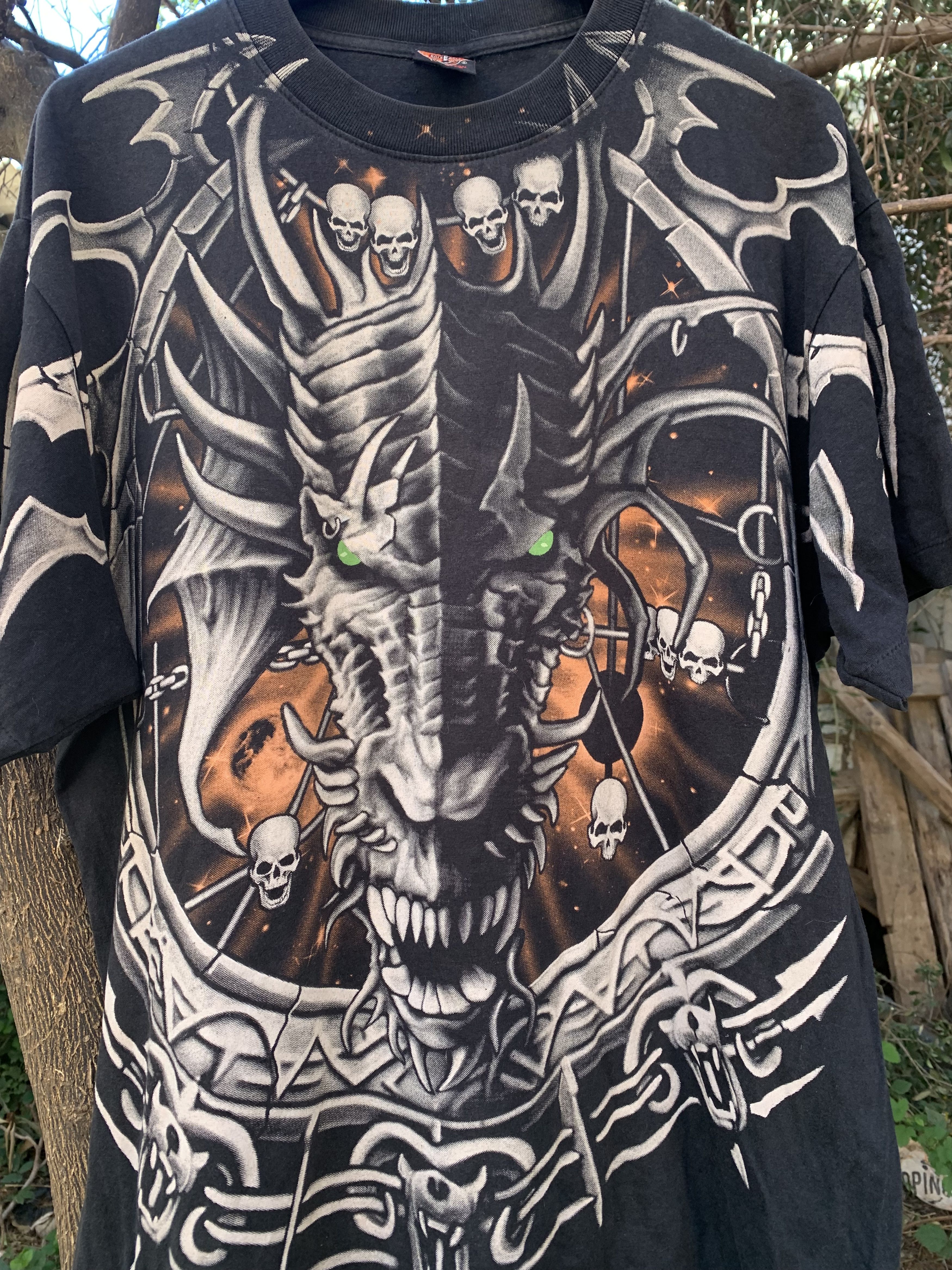 Vintage Vtg Liquid Blue"Dragon Catcher"single stitch t-shirt, Size US XL / EU 56 / 4 - 2 Thumbnail