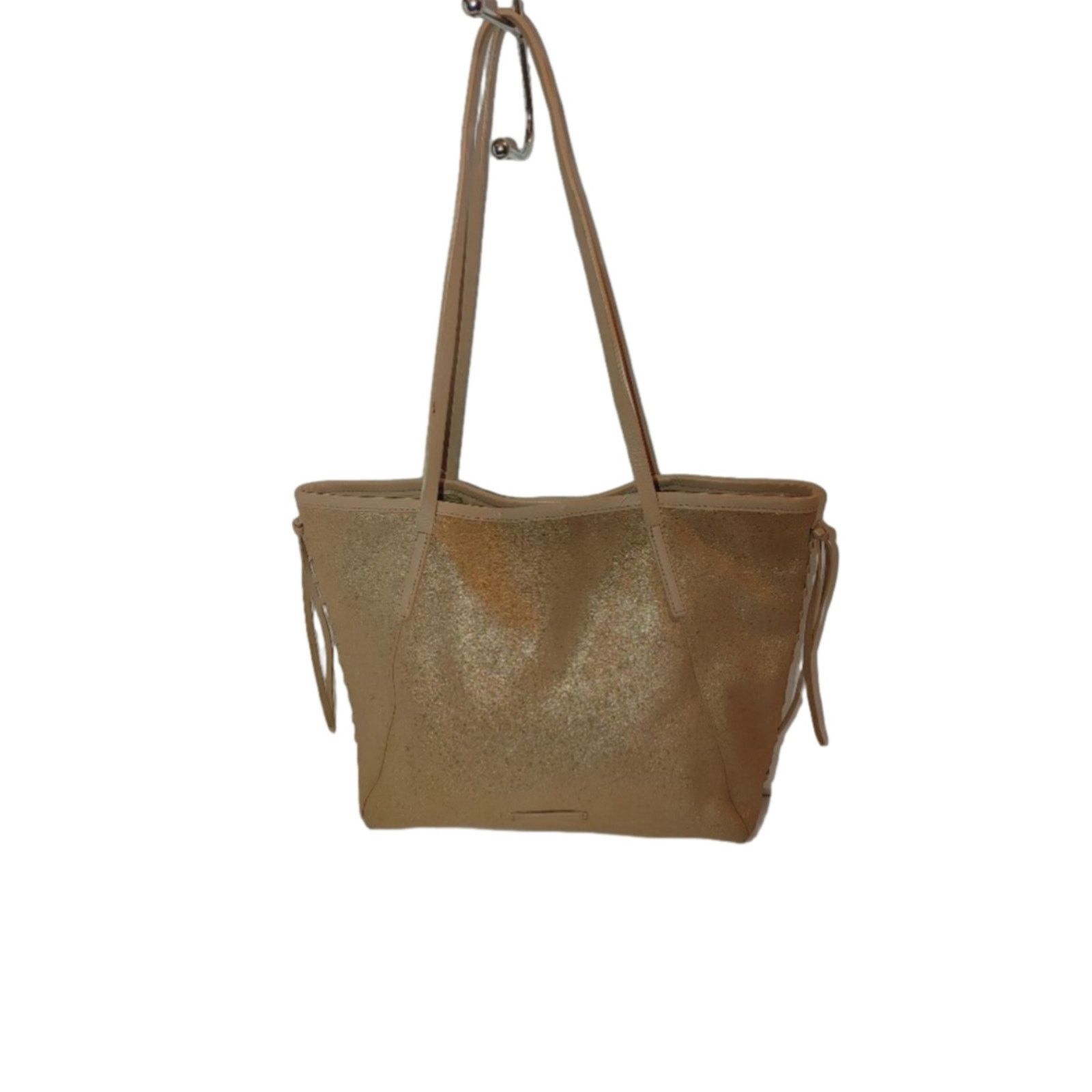 Lucky Brand Lucky Brand Nela Metallic Pink Champagne Leather Tote Size ONE SIZE - 1 Thumbnail