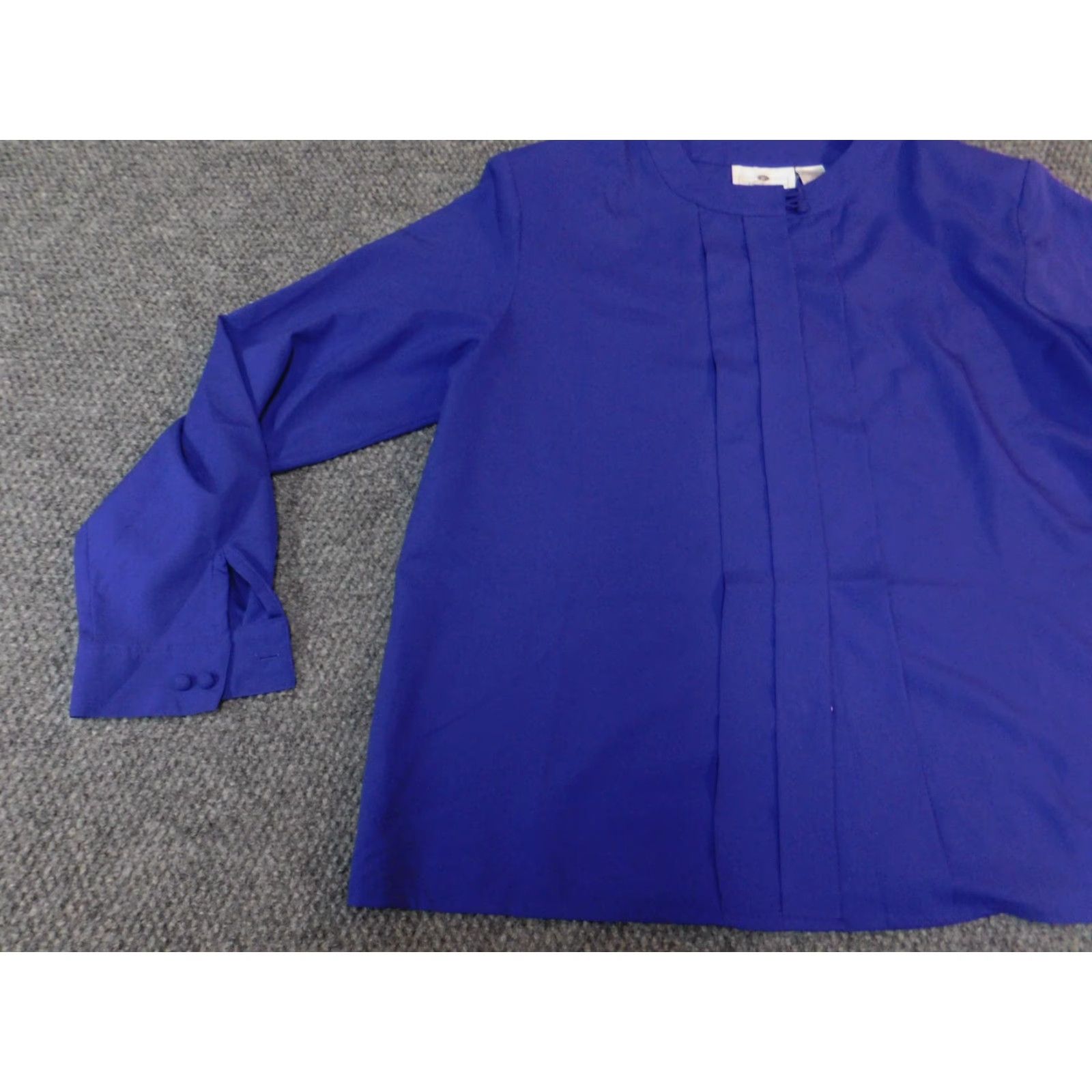 Worthington Worthington Womens Button-Up Shirt 16 Blue Essentials Casual Short Sleeve Cap Sleeve 100% Cotton Button-Up Womens Regular Size 16 Blue Size XXL / US 16-18 / IT 52-54 - 4 Thumbnail