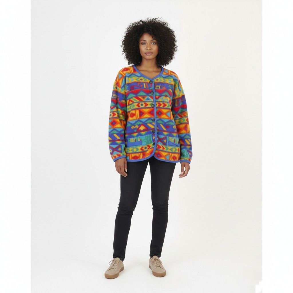 Vintage Vintage Women XL Fleece Top Oversize 6587 Size XL / US 12-14 / IT 48-50 - 1 Thumbnail