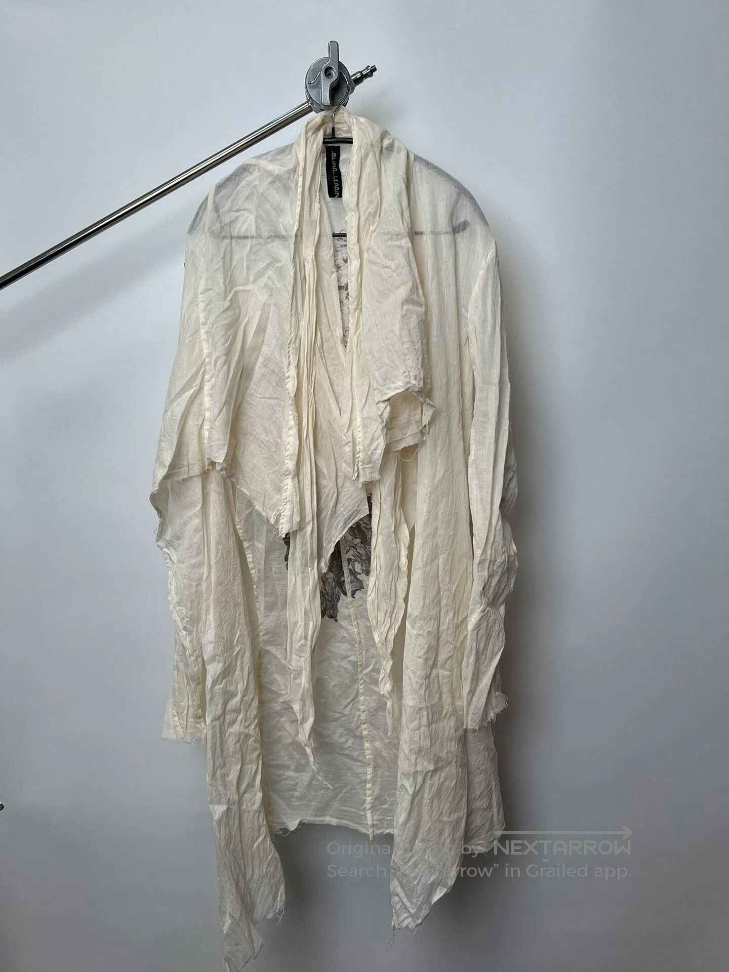 Japanese Brand Ethereal Linen Jacket with Artistic Print. Size L / US 10 / IT 46 - 1 Thumbnail