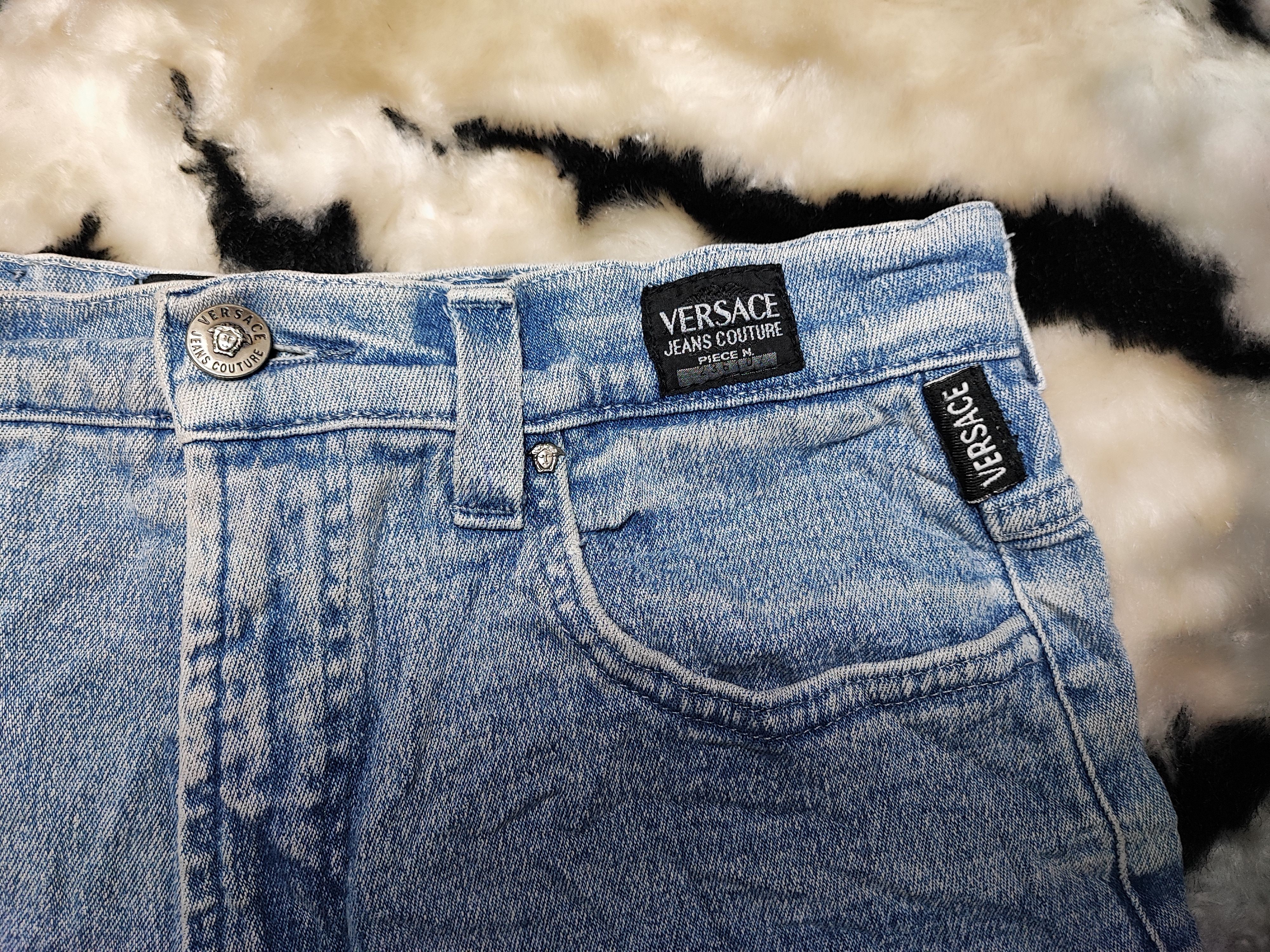 If Six Was Nine Denim Skirt Distress Versace Jeans Size 28" / US 6 / IT 42 - 5 Thumbnail