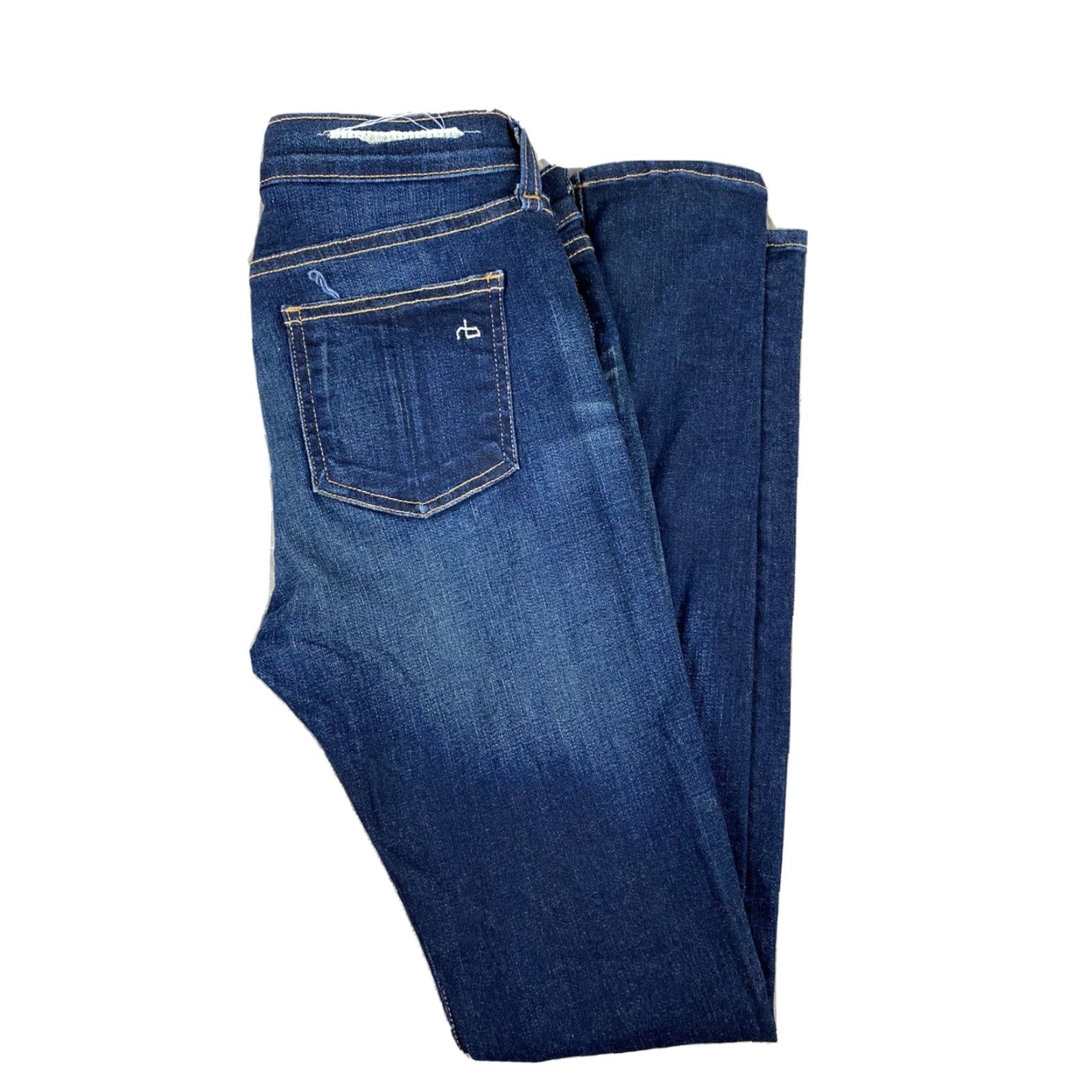 Denime VINTAGE Rag And Bone Skinny Womens Jeans Dark Wash Denim Sz 27 Blue Skinny 30in Inseam Womens Size 27" / US 4 / IT 40 - 2 Thumbnail