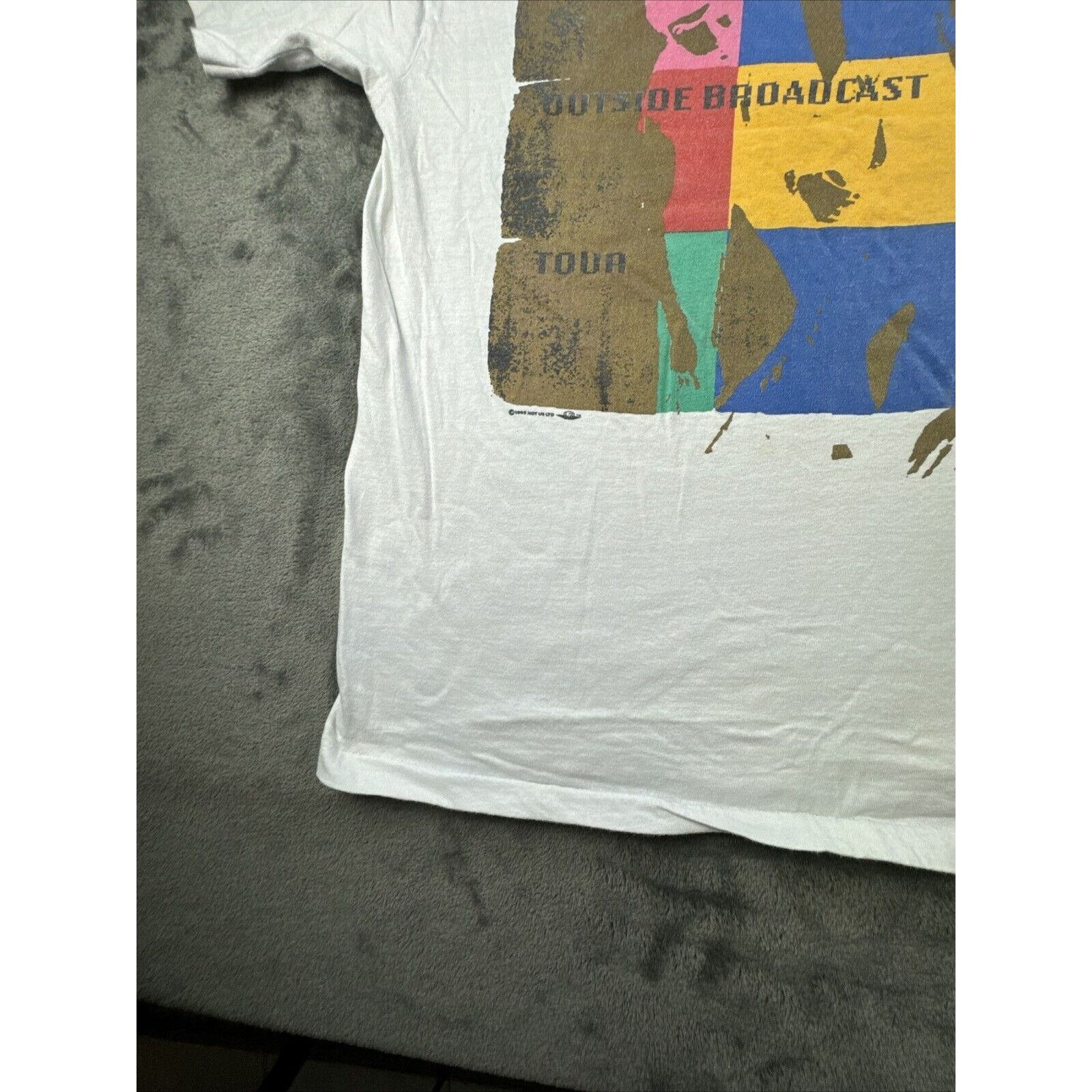 Hanes Vintage U2 Zoo Tv Outside Broadcast T-Shirt XL White Band Size US XL / EU 56 / 4 - 6 Thumbnail