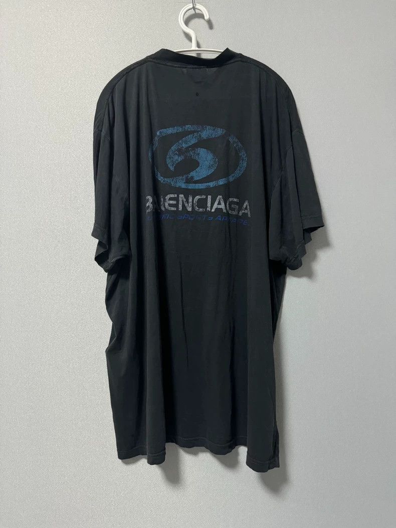Balenciaga Balenciaga Old blue logo monogram printed round neck short Size US S / EU 44-46 / 1 - 2 Thumbnail