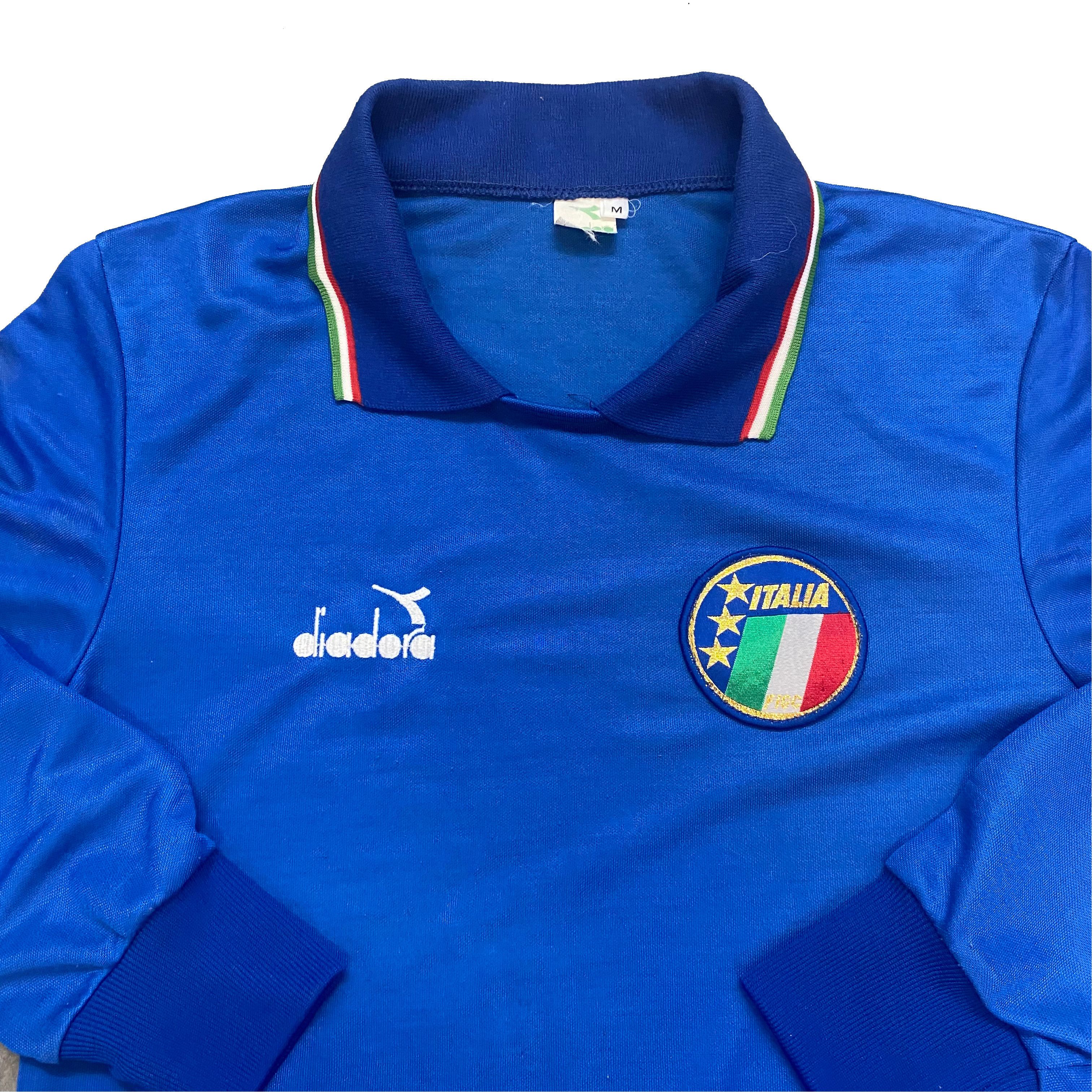 Diadora × Vintage VTG 80s Italy Italia 1986-90 Diadora Home Jersey Long Sleeve Size US M / EU 48-50 / 2 - 2 Thumbnail