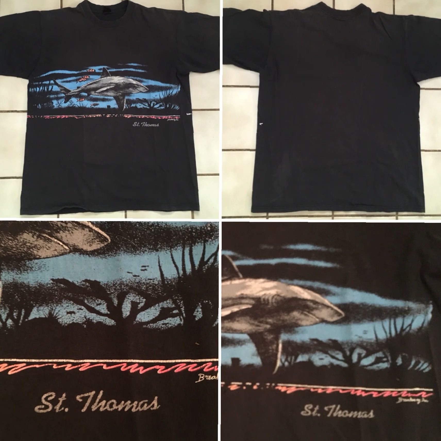 Vintage VINTAGE Bravo! St. Thomas T-Shirt XL Men Black Short Sleeve 100% Cotton Size US XL / EU 56 / 4 - 5 Thumbnail