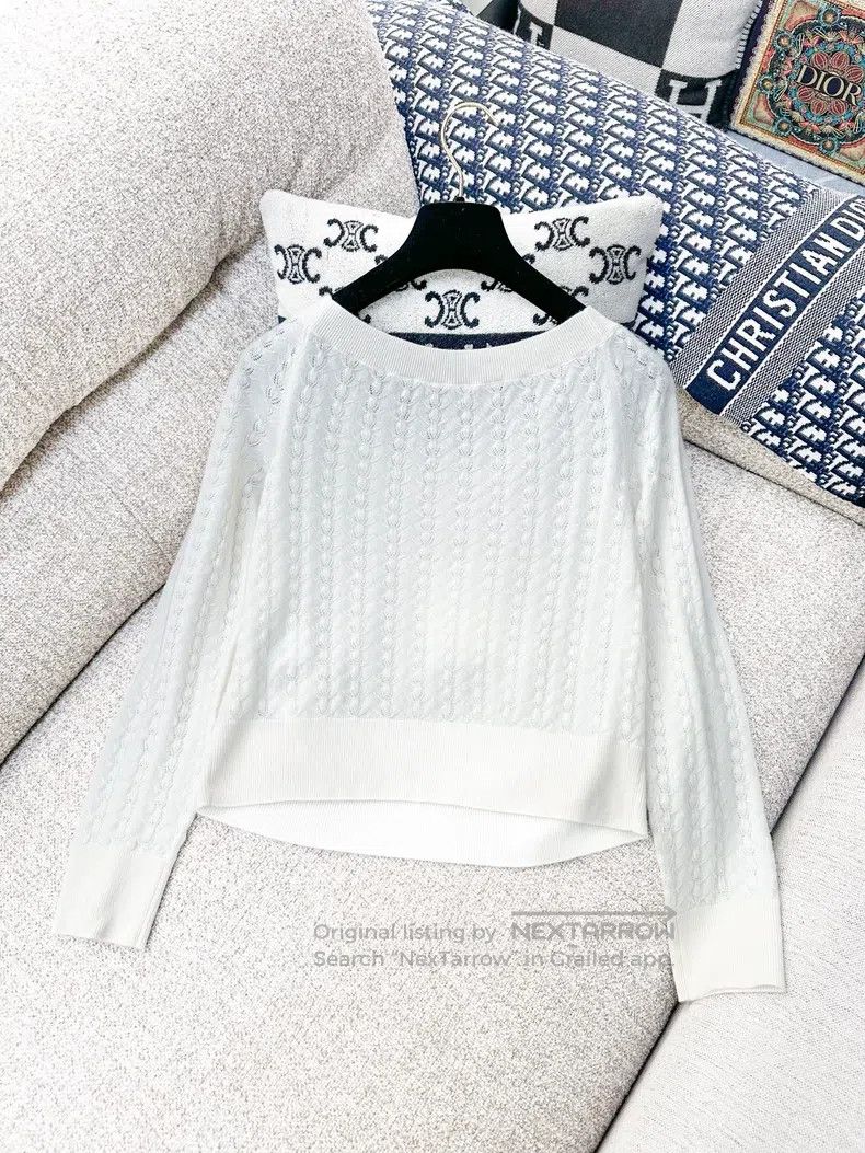 Chanel Chanel 24B Autumn and Winter Preview White Cashmere Knitte Size XS / US 0-2 / IT 36-38 - 2 Thumbnail
