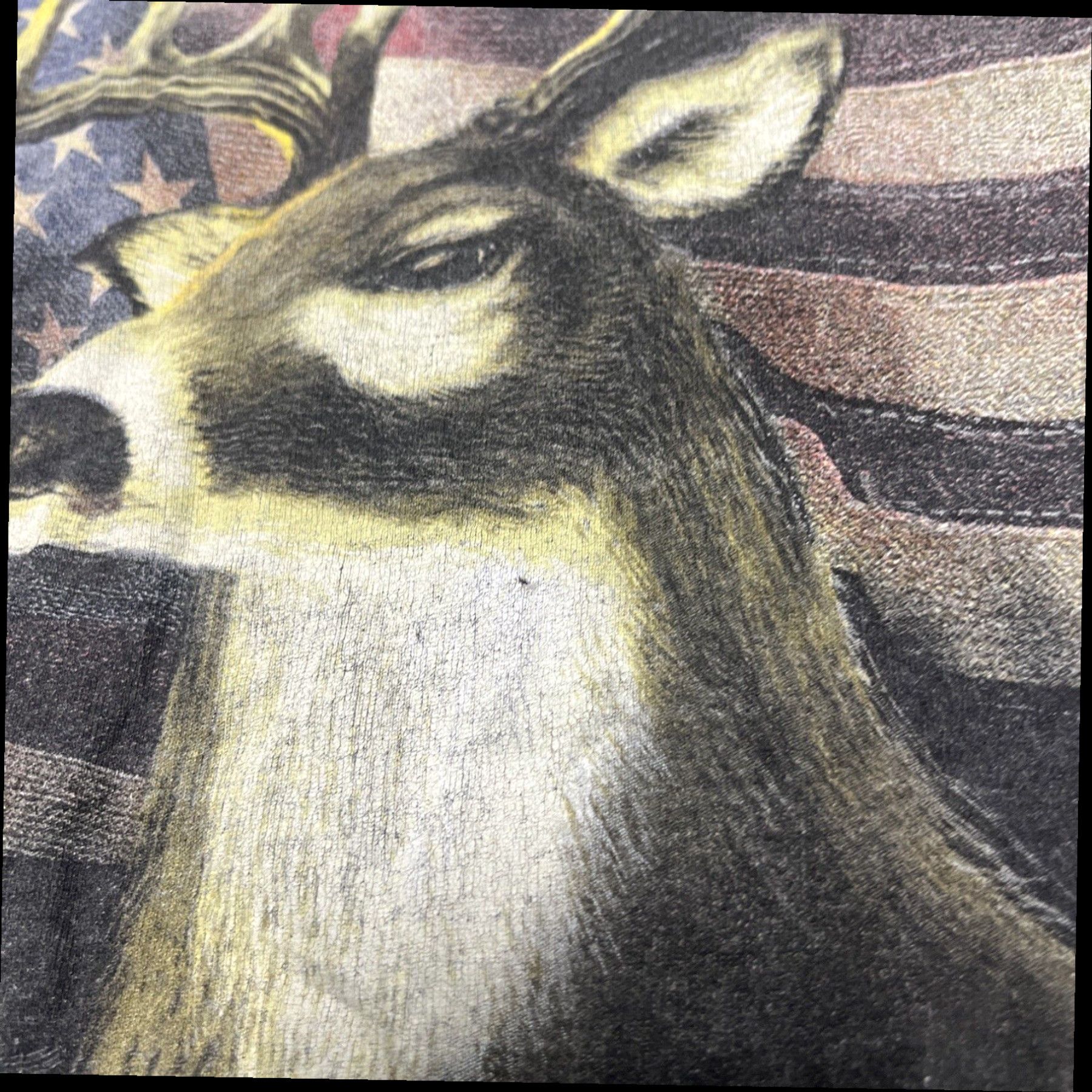 The Mountain Mens XL Gray Short Sleeve Patriotic Deer America Shirt Work Outdoors Size US XL / EU 56 / 4 - 6 Thumbnail