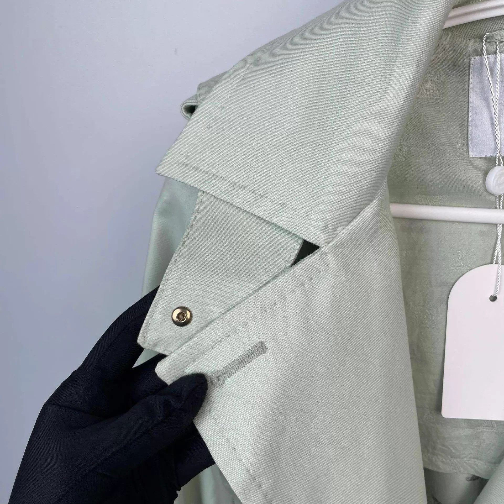 Max Mara MaxMara light green db long belted coat 38 Size S / US 4 / IT 40 - 5 Thumbnail