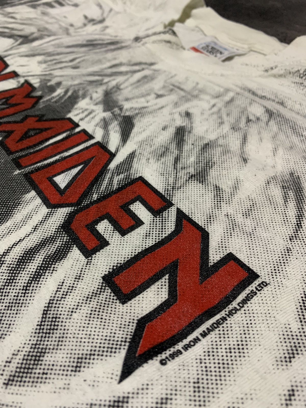 Band Tees × Iron Maiden × Vintage Rare 90s All Over Print Iron Maiden Vintage Tee shirt Size US XL / EU 56 / 4 - 7 Thumbnail