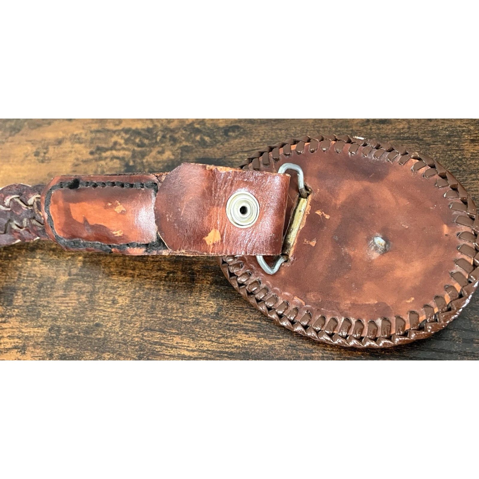Vintage VINTAGE Leather Deer Belt Buckle Braided Unbranded Belt 43.75 inches Animal Mens Size ONE SIZE - 5 Thumbnail