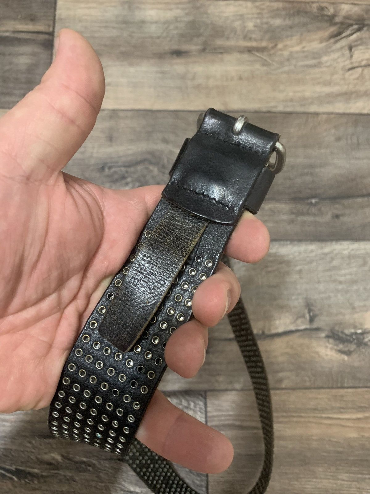 Genuine Leather Vintage Avant Garde Black Cow Leather Belt B.B.Simon Style Size ONE SIZE - 5 Thumbnail