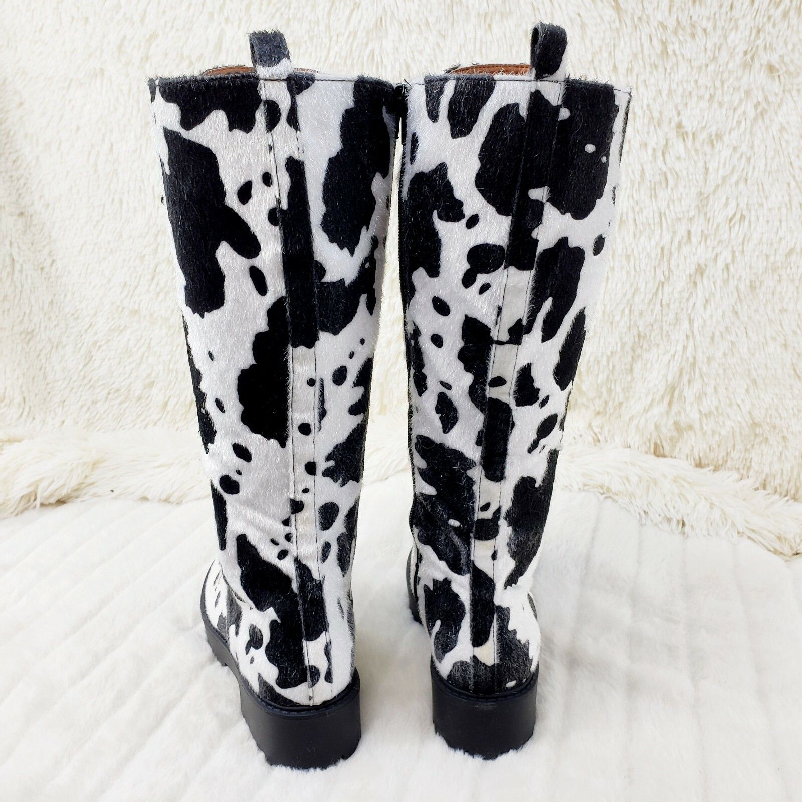 Other Savage Goth Punk Rock Faux Cow Fur Lace Up Platform Combat K Size US 6.5 / IT 36.5 - 5 Thumbnail