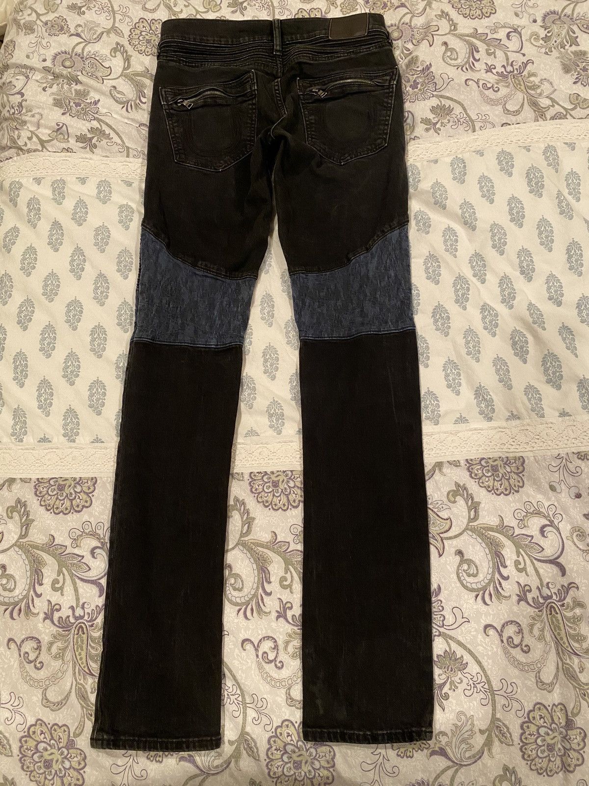 True Religion ROCCO SKINNY TWO TONE MOTO MENS JEAN Size US 29 - 2 Thumbnail