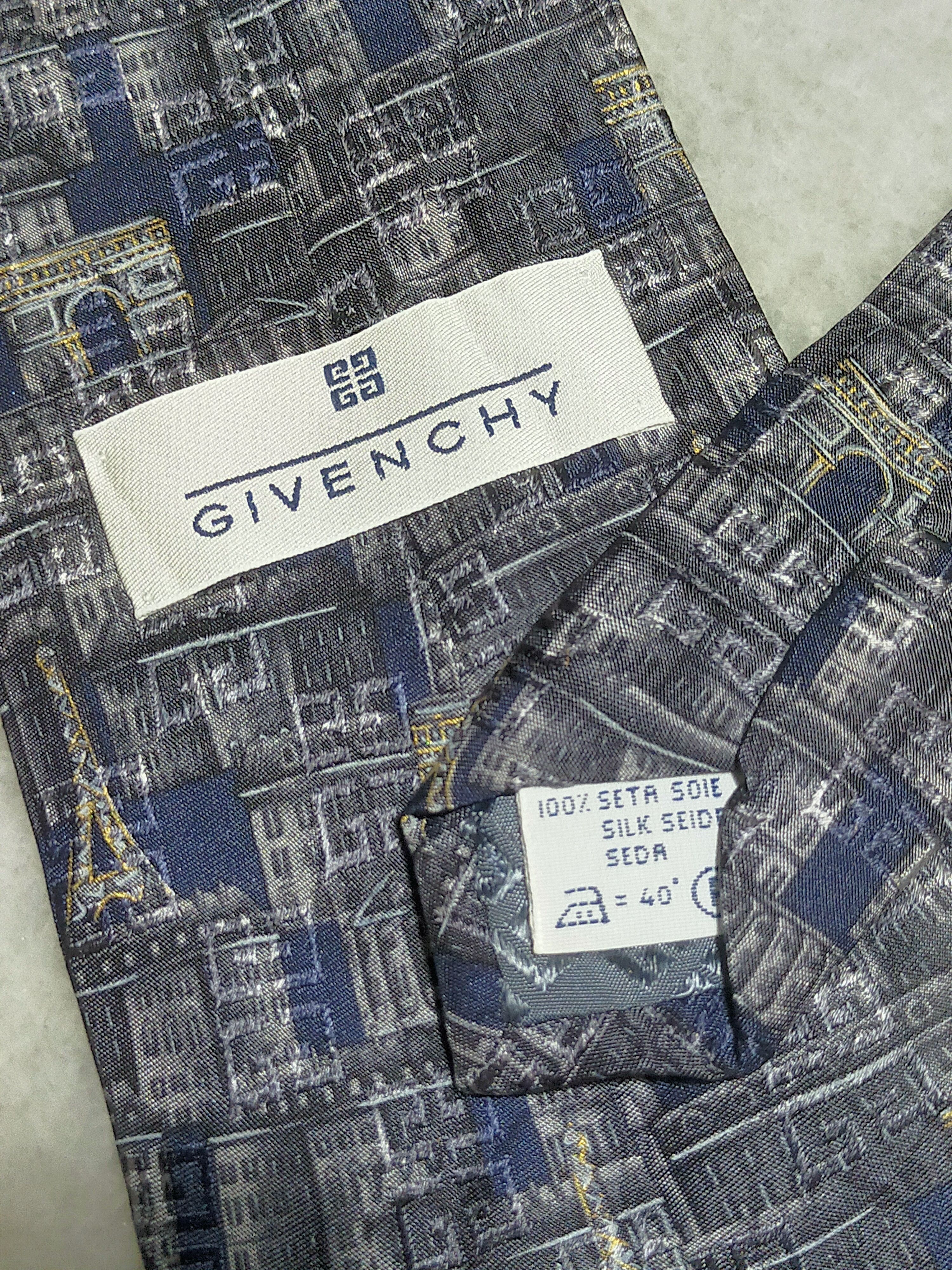 Givenchy × Vintage GIVENCHY PARIS EIFFEL TOWER VINTAGE SILK TIE Size ONE SIZE - 8 Thumbnail