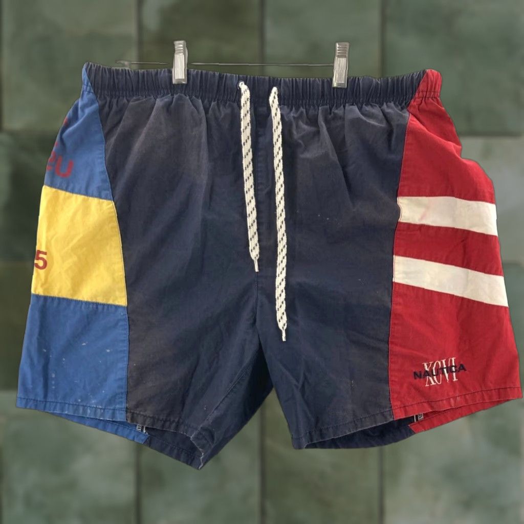 Nautica Nautica Swim Trunks Mens Large Surfing Beach Swimming Ocean Vacation VINTAGE Trunks Men's Red Nylon Bottom" Size US 33 - 1 Thumbnail