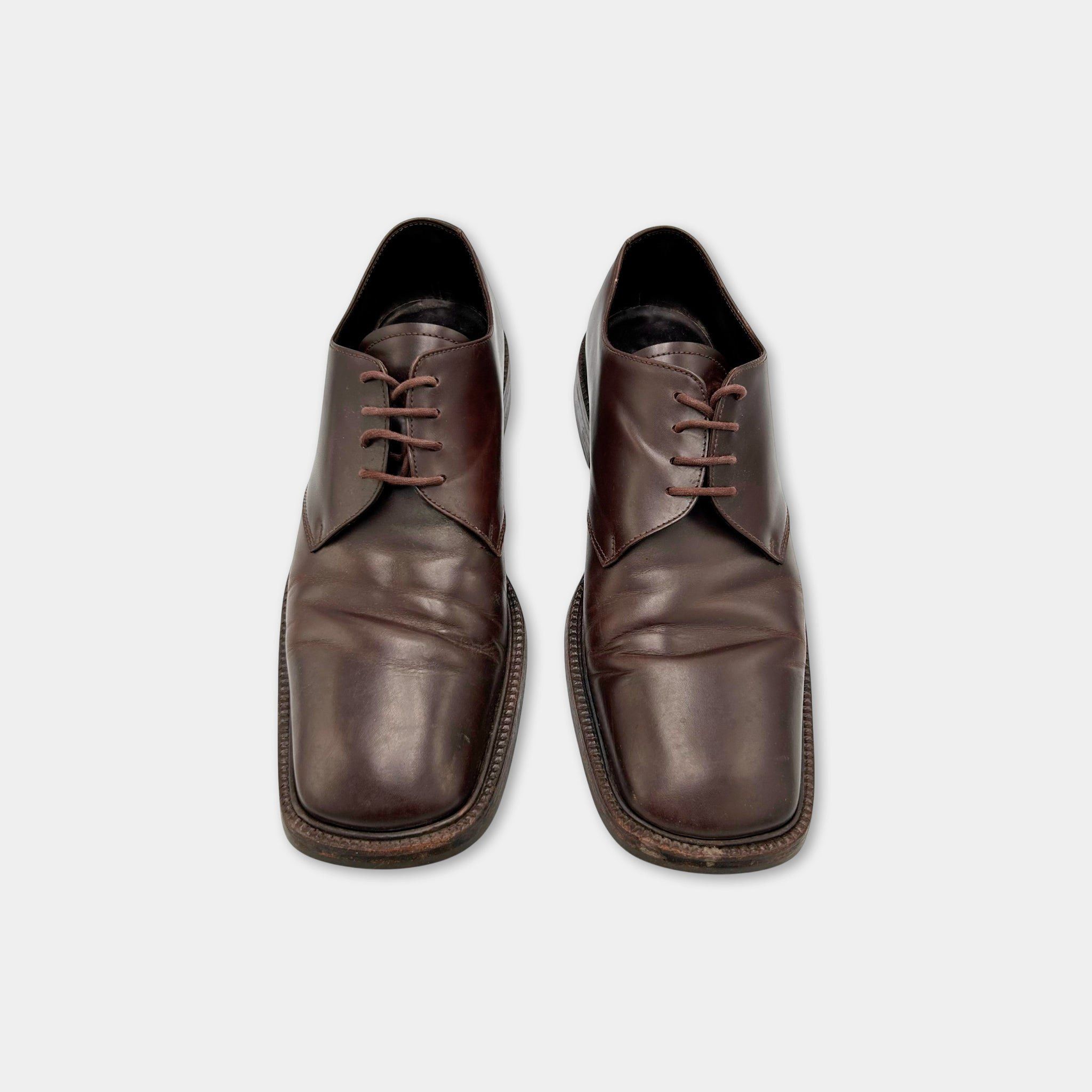 Prada Prada Vintage Square-Toe Leather Derby Shoes Size US 10.5 / EU 43-44 - 4 Thumbnail