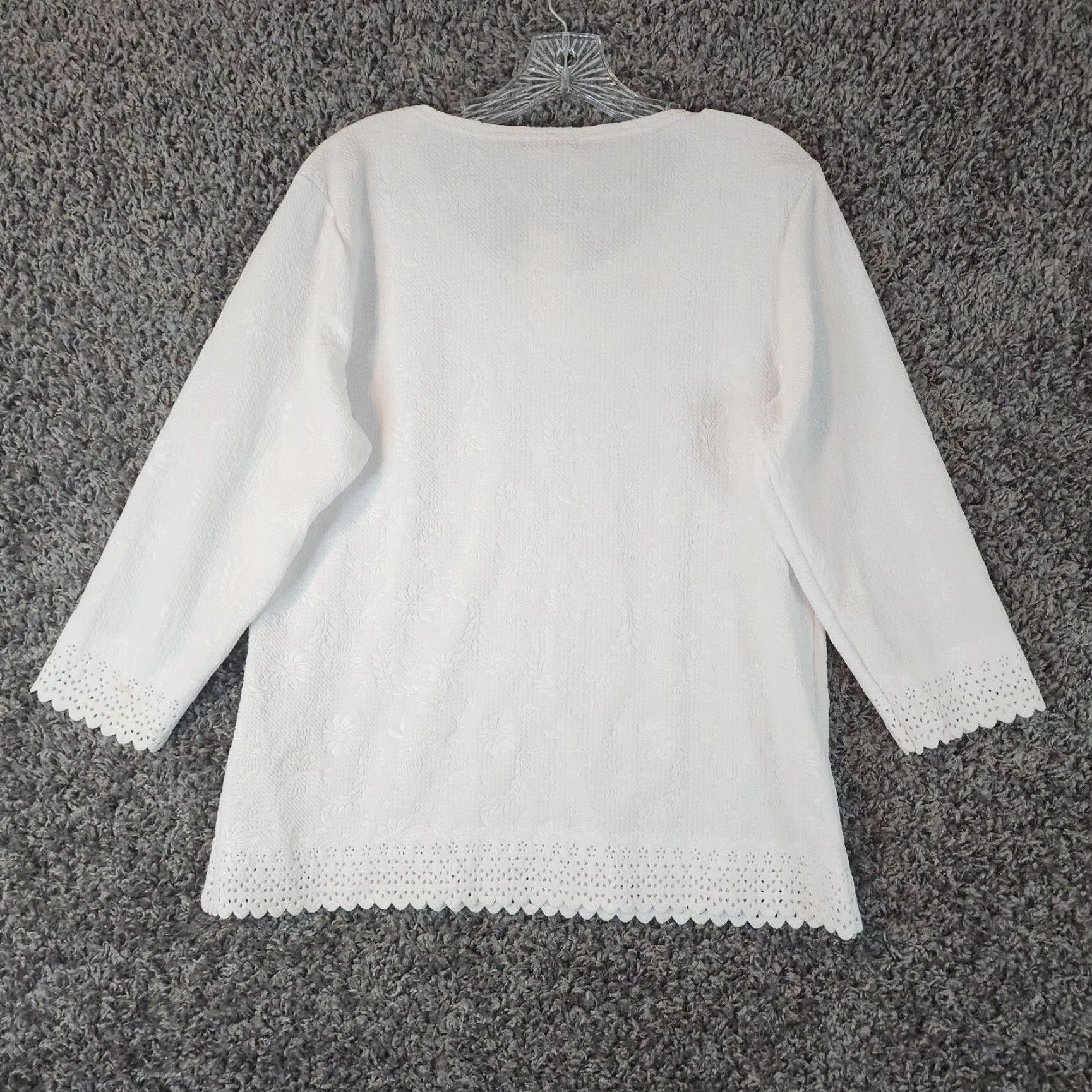 Vintage VINTAGE Chances R Womens Blouse Long Sleeve Floral White Size L Womens Size L / US 10 / IT 46 - 6 Thumbnail