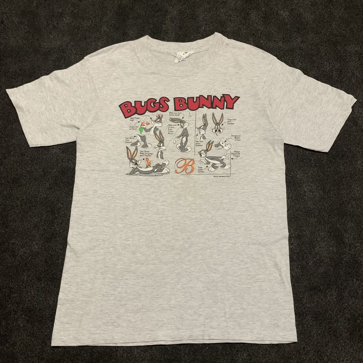 Vintage Vintage 1995 Bugs Bunny How-To-Draw Looney Tunes T-Shirt Size US M / EU 48-50 / 2 - 1 Thumbnail