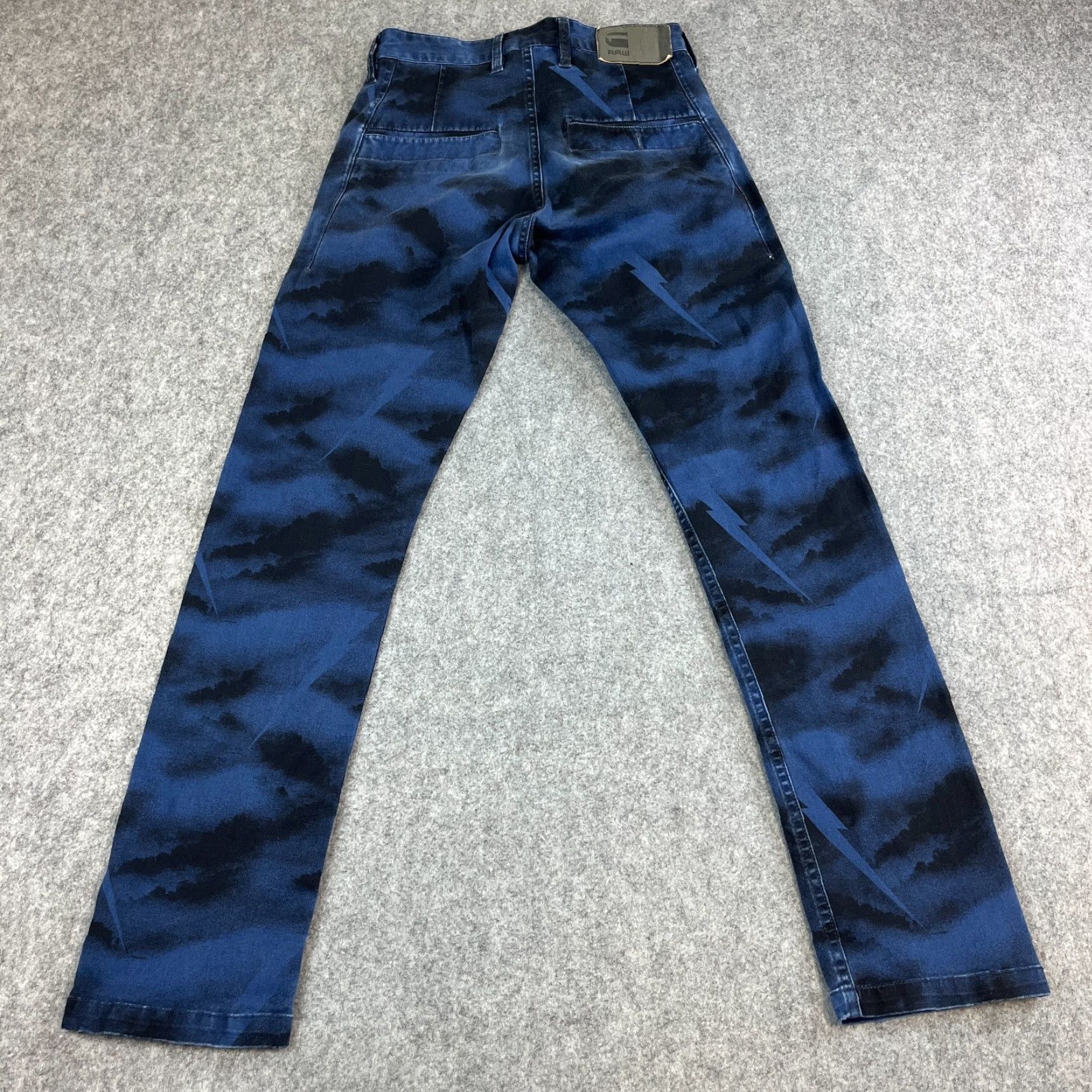 G-Star G-Star Mens Trousers Chino Slim 30 Regular 5-Pocket Denim Cotton Dark Blue Black Camo AOP Bronson Mens Size US 30 / EU 46 - 2 Thumbnail