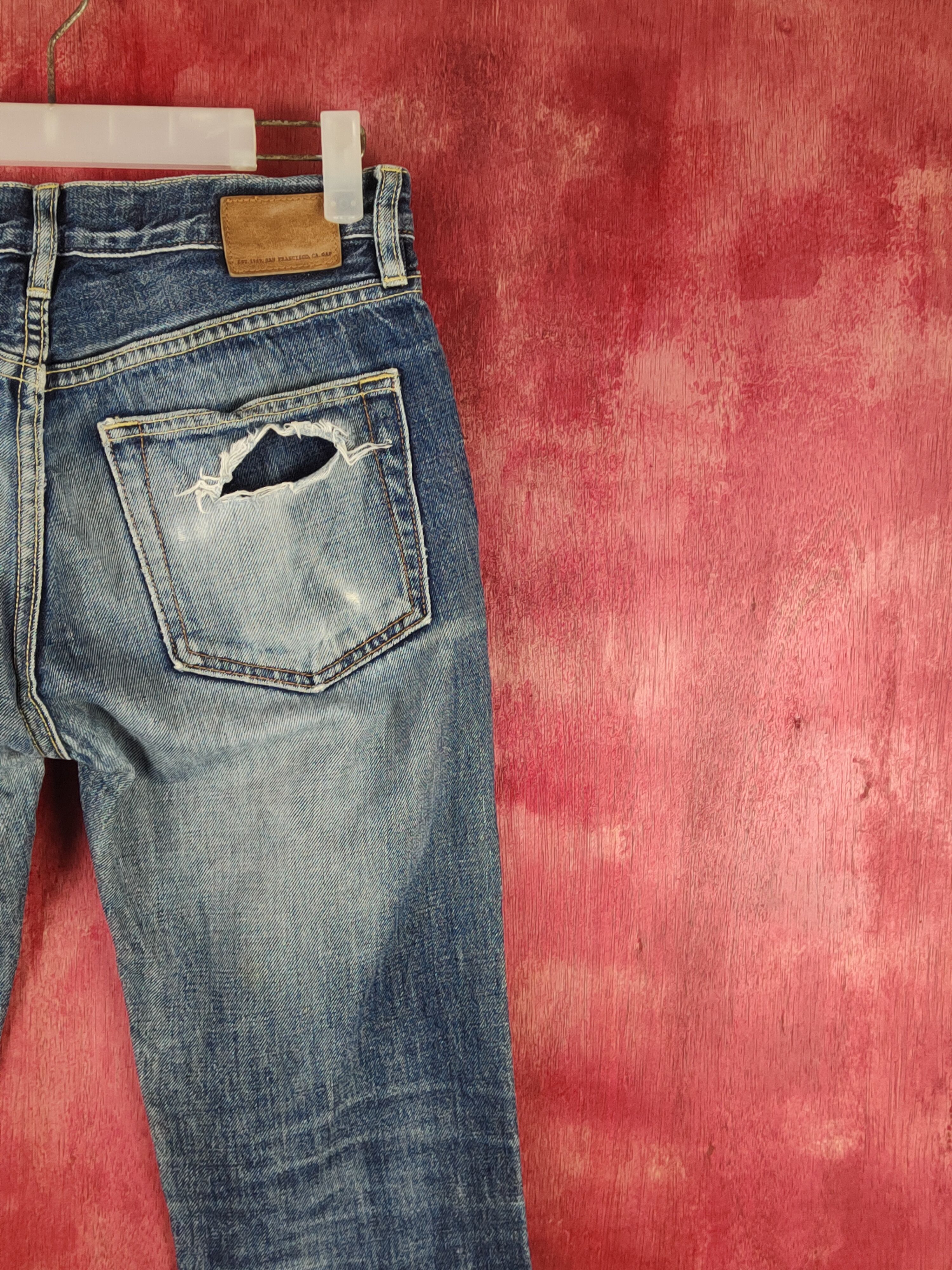 Gap Gap slim boot fit Dark Blue Distressed Ripped Jeans #S2355 Size 28" / US 6 / IT 42 - 11 Thumbnail