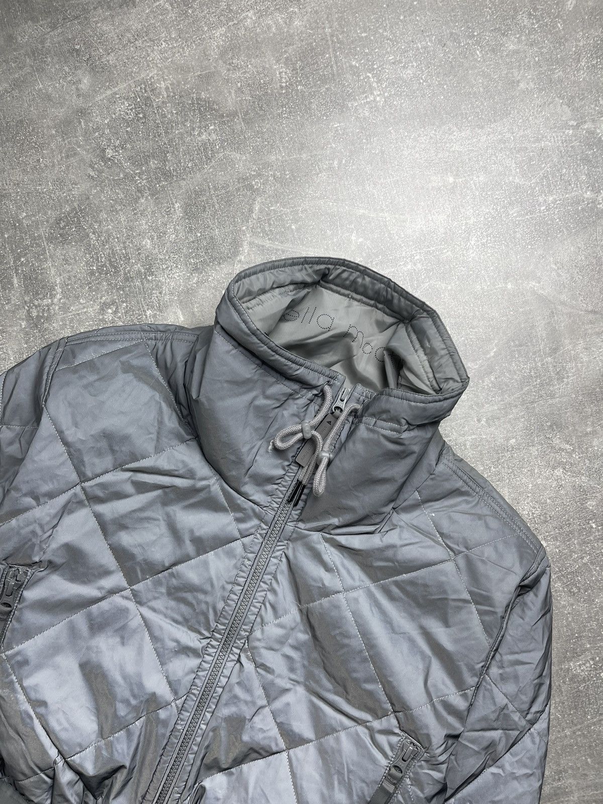 Adidas × Stella McCartney Adidas Stella McCartney Reflective Quilted Jacket Gray Size M / US 6-8 / IT 42-44 - 7 Thumbnail