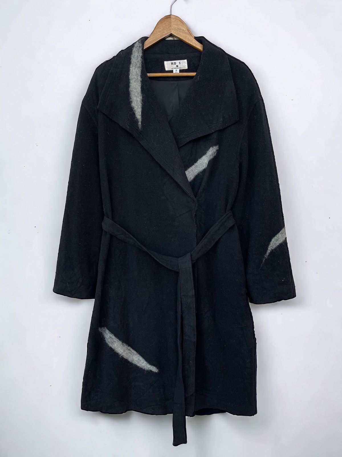Japanese Brand 🔥Vintage Koos Japan "Art" Wool Belt Over Coat Size US M / EU 48-50 / 2 - 1 Thumbnail