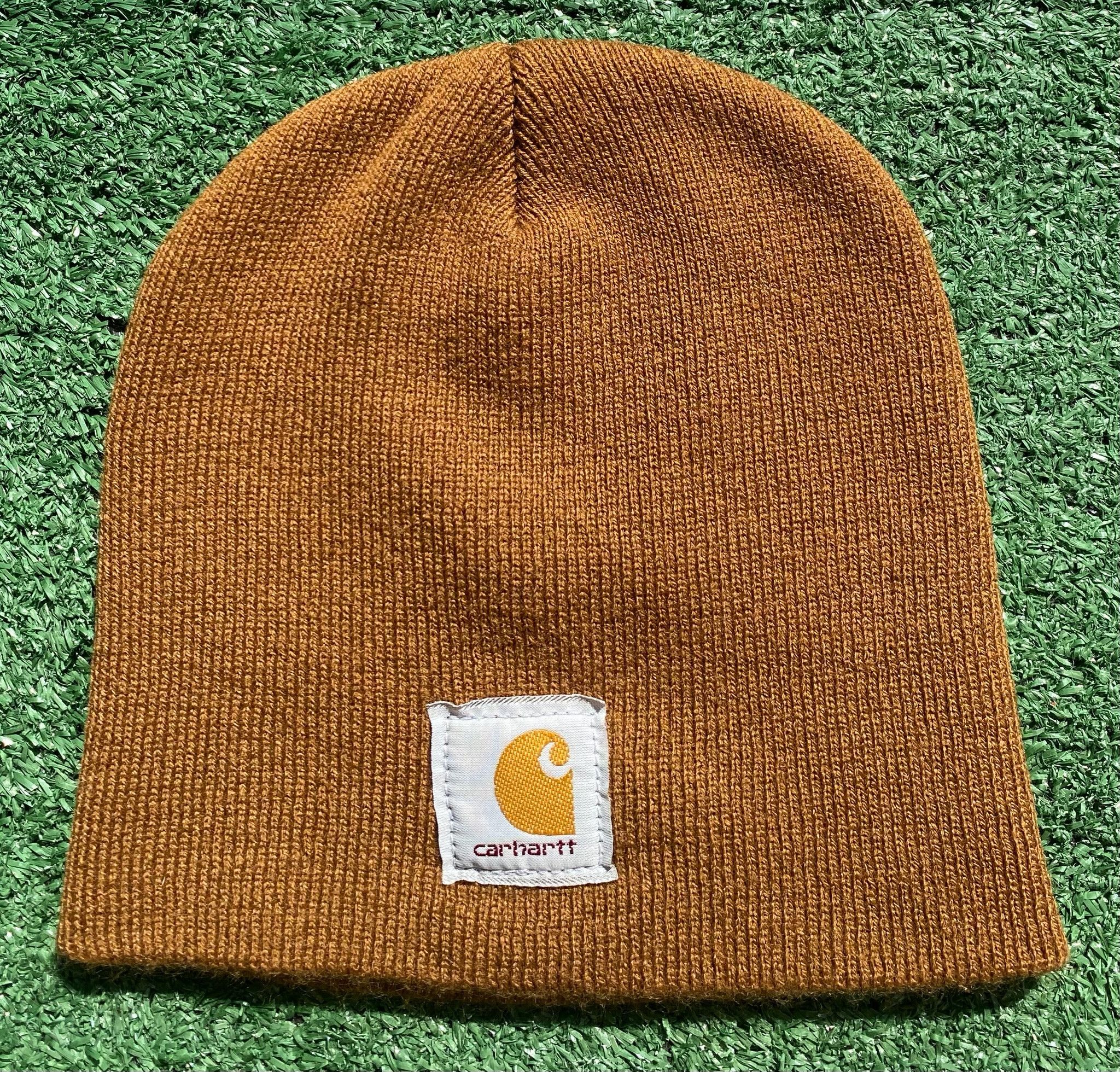Carhartt Vintage Carhartt Knit Beanie Hat Brown Size ONE SIZE - 1 Thumbnail