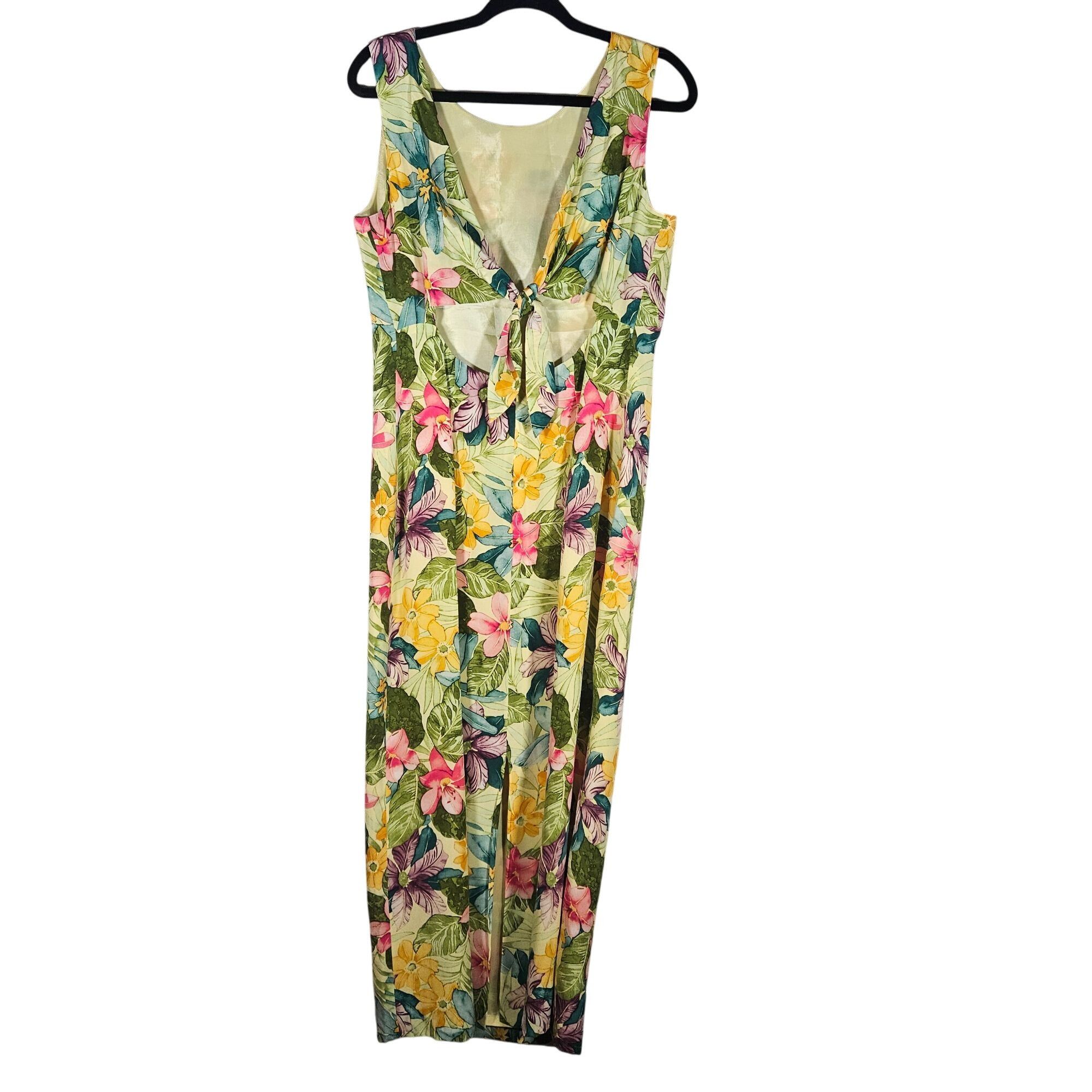 MAGGY LONDON Maggie London Woman Floral Silk Maxi Dress Size 12 Tropical Size XL / US 12-14 / IT 48-50 - 3 Thumbnail