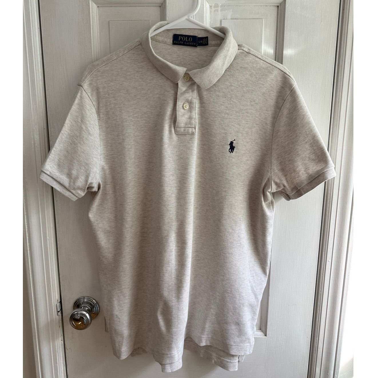 Polo Ralph Lauren Polo Ralph Lauren Cream/White Men's Polo Navy Pony Large Size US M / EU 48-50 / 2 - 1 Thumbnail