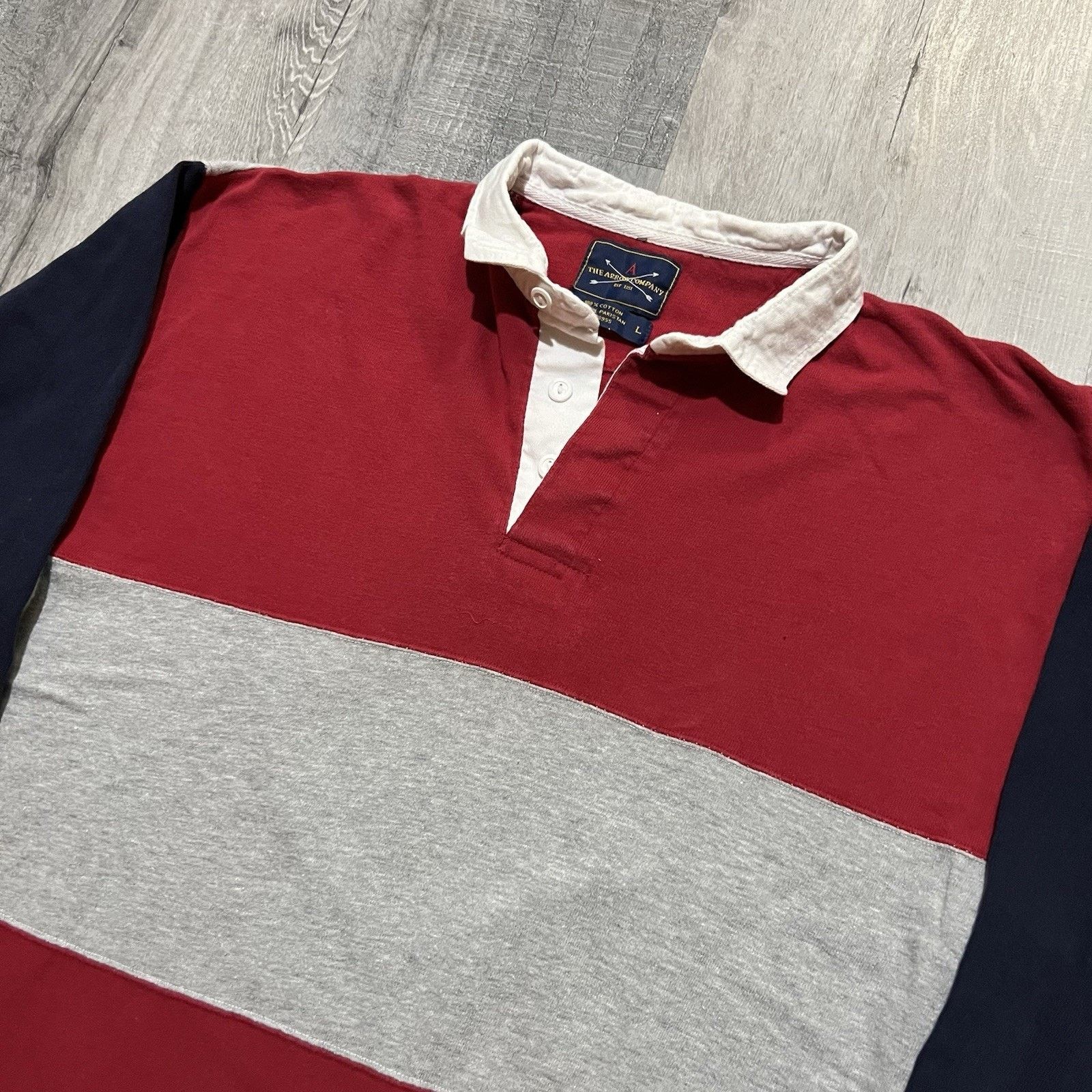 Arrow VTG The Arrow Company Color Block Polo Shirt 90s Rugby Sz L Size US L / EU 52-54 / 3 - 3 Thumbnail