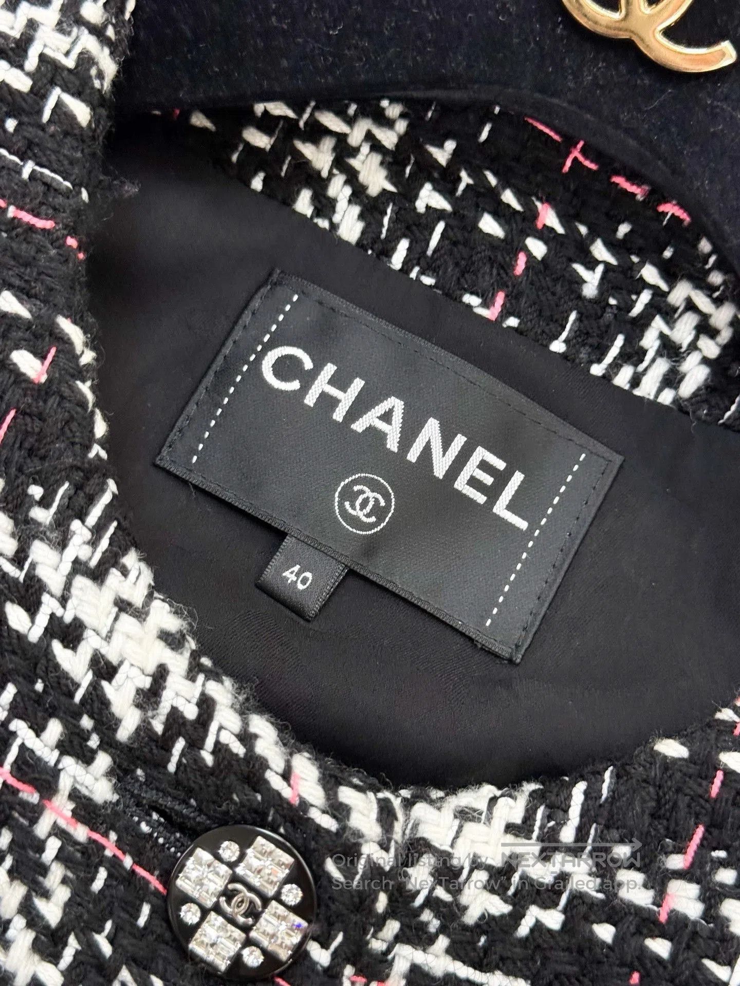 Chanel Chanel 21K Checkered Tweed Cropped Jacket. Size S / US 4 / IT 40 - 5 Thumbnail