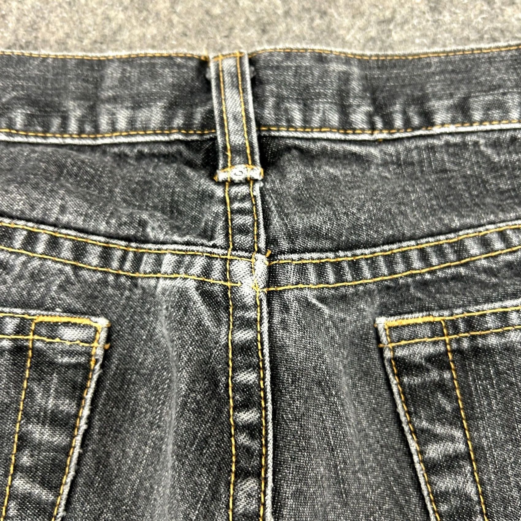 Gap VINTAGE Gap Jeans Womens 8 Black Flare Long Lean Stretch Cotton Distressed Y2K Denim 5-Pocket Regular Inseam 33in Slimming Retro 90s Size 30" / US 8 / IT 44 - 3 Thumbnail