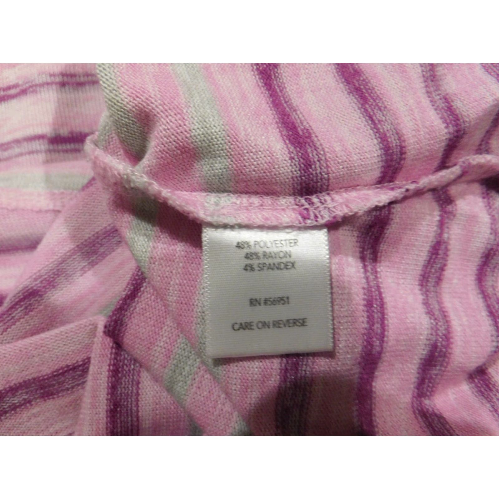 Vintage Northcrest Blouse 3X Purple Striped Sleeveless Crew Neck Pullover Casual Plus Size Women Satin Polyester Rayon Stretch Button Classic Vintage: No Size XXL / US 16-18 / IT 52-54 - 6 Thumbnail