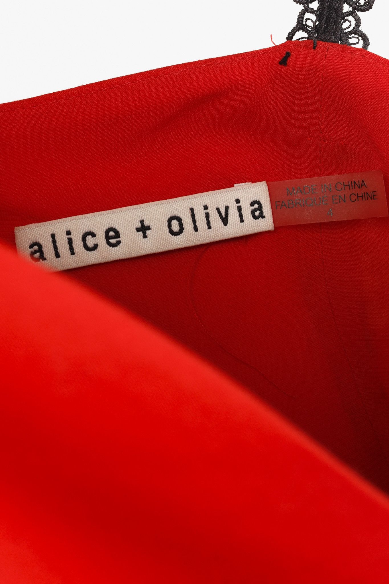 Alice + Olivia Alice + Olivia Red Floral Lace Strap Dress Size S / US 4 / IT 40 - 4 Thumbnail