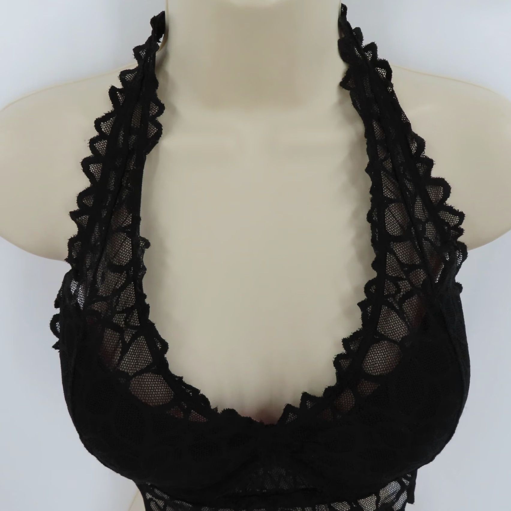 Victoria's Secret PINK Victoria's Secret Small D-DD Black Flower Lace Halter Bralette Underwire Bralette Women N/A Size ONE SIZE - 3 Thumbnail